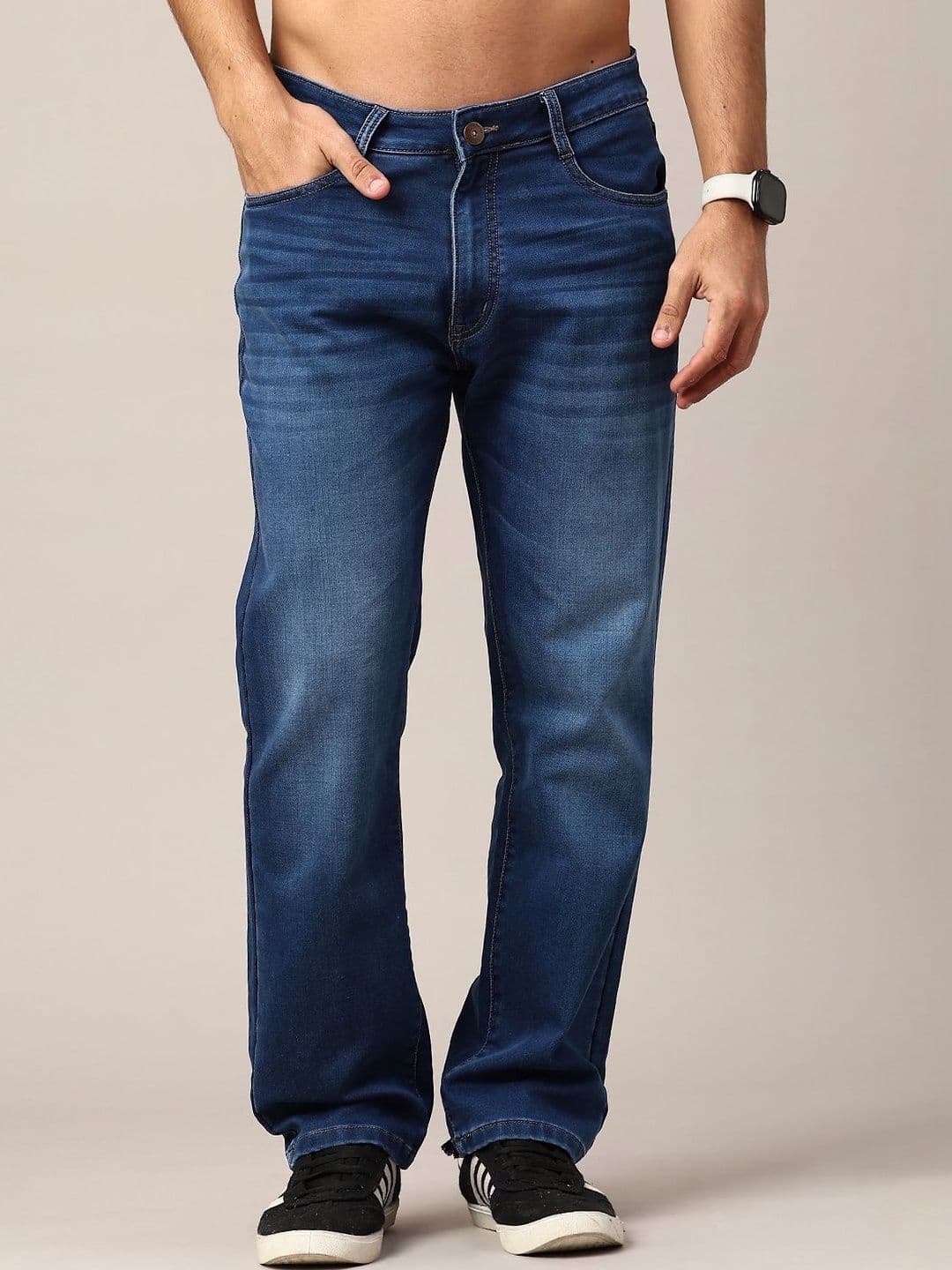 V-Mart Men Slim Fit Mid-Rise Light Fade Jeans - view 1
