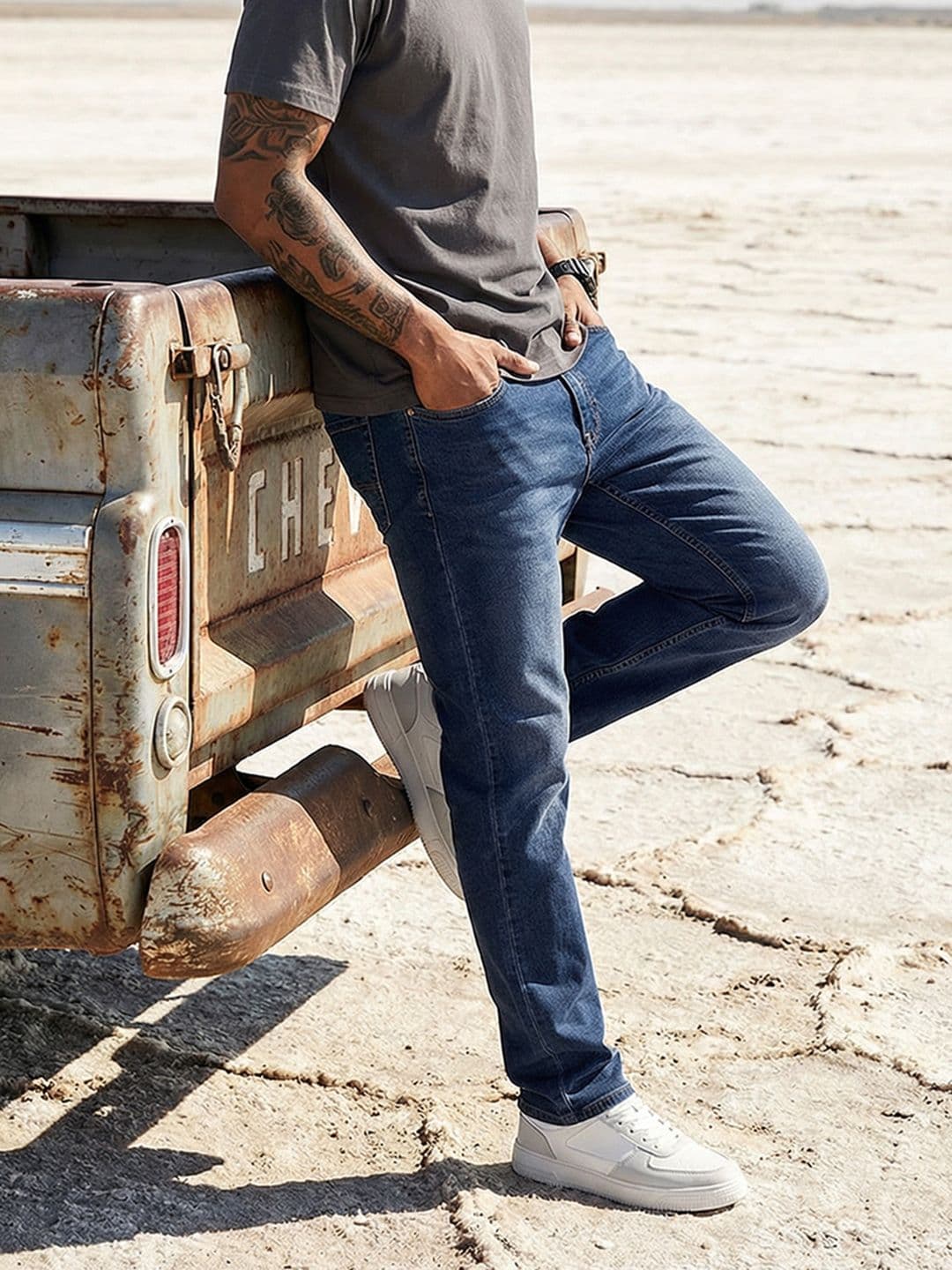 The Roadster Life Co. Men Mid-Rise Light Fade Stretchable Regular Fit Jeans - view 1