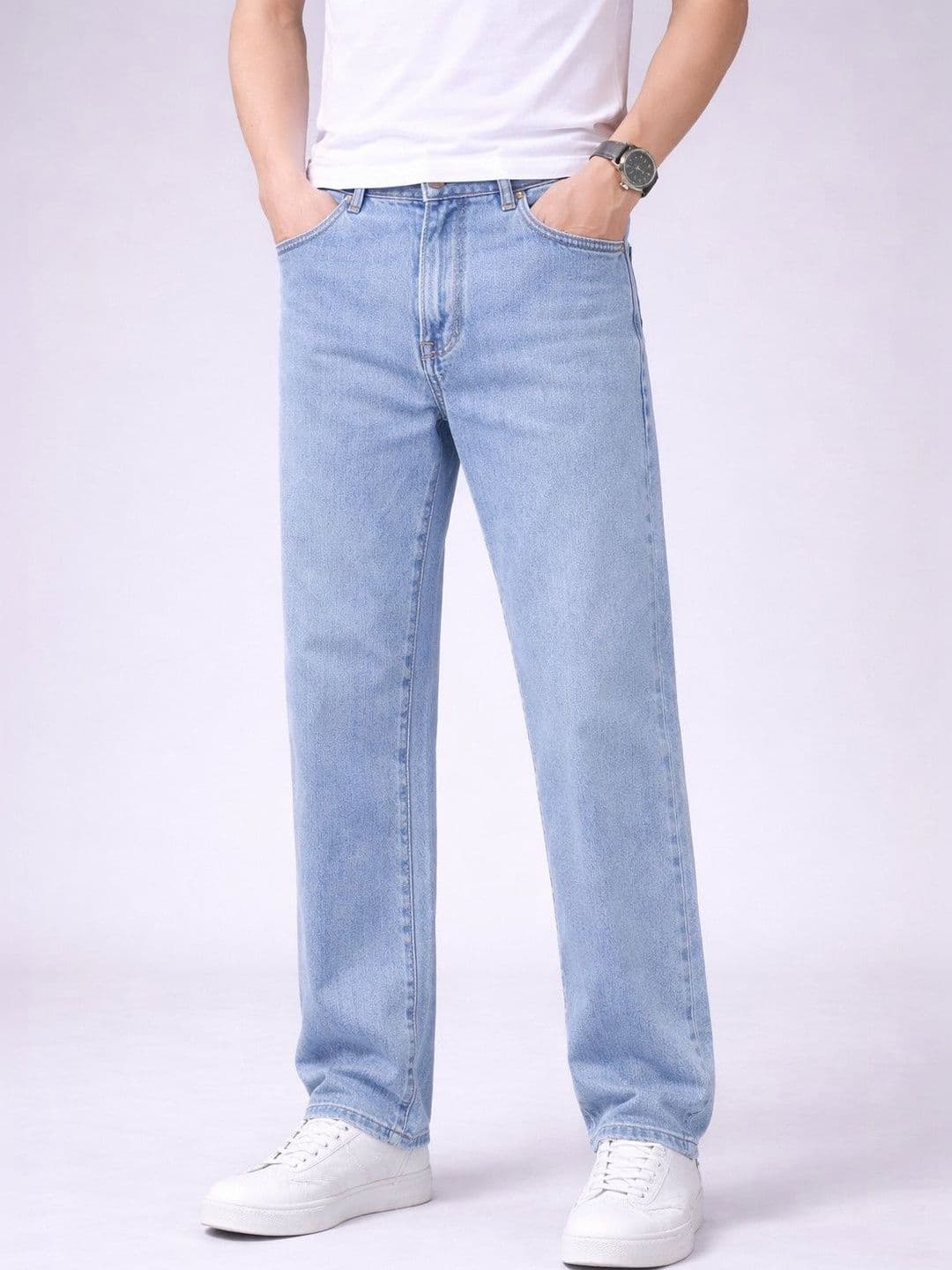 M&H Easy Men Wide Leg Mid-Rise Light Fade Jeans - view 1