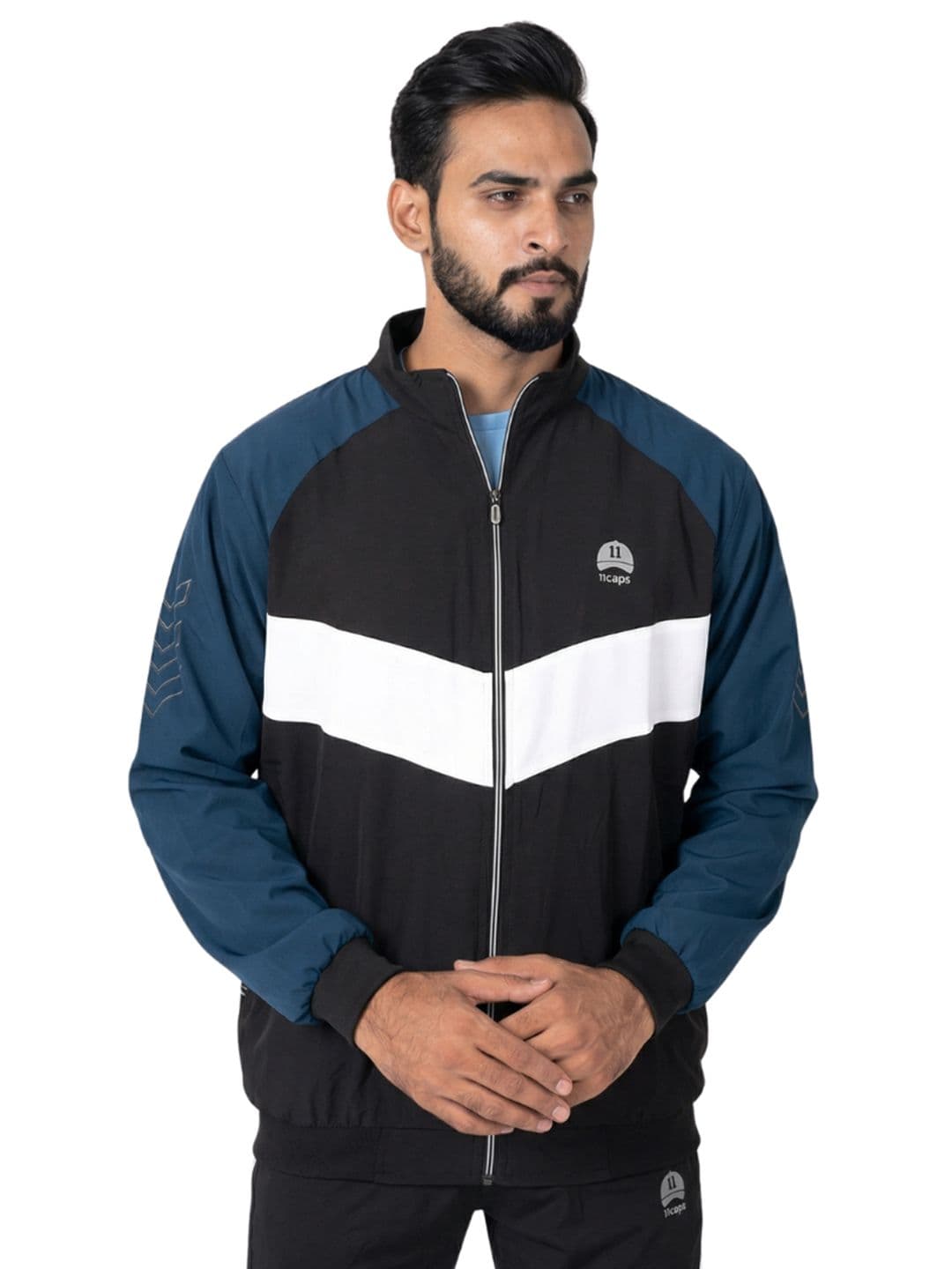 11Caps Men Colourblocked Windcheater Training or Gym Sporty Jacket - view 1