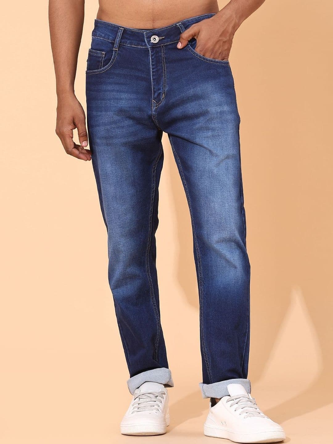 V-Mart Men Skinny Fit Mid-Rise Light Fade Stretchable Jeans - view 1