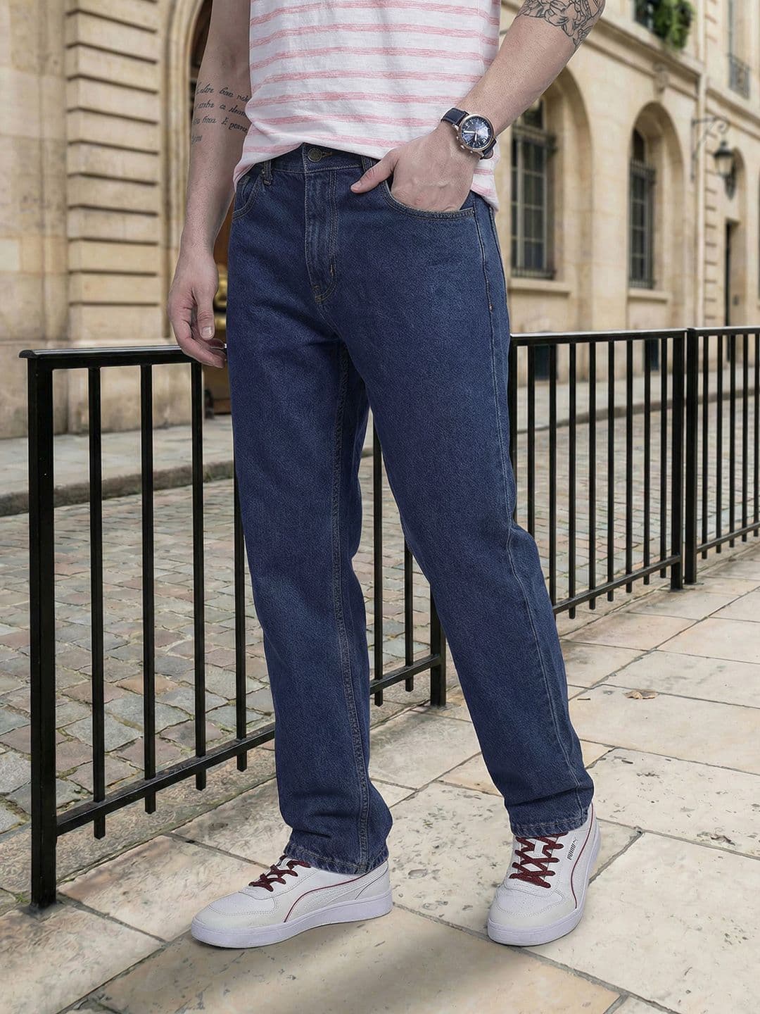 The Roadster Life Co. Men Straight Fit Light Fade Jeans - view 1
