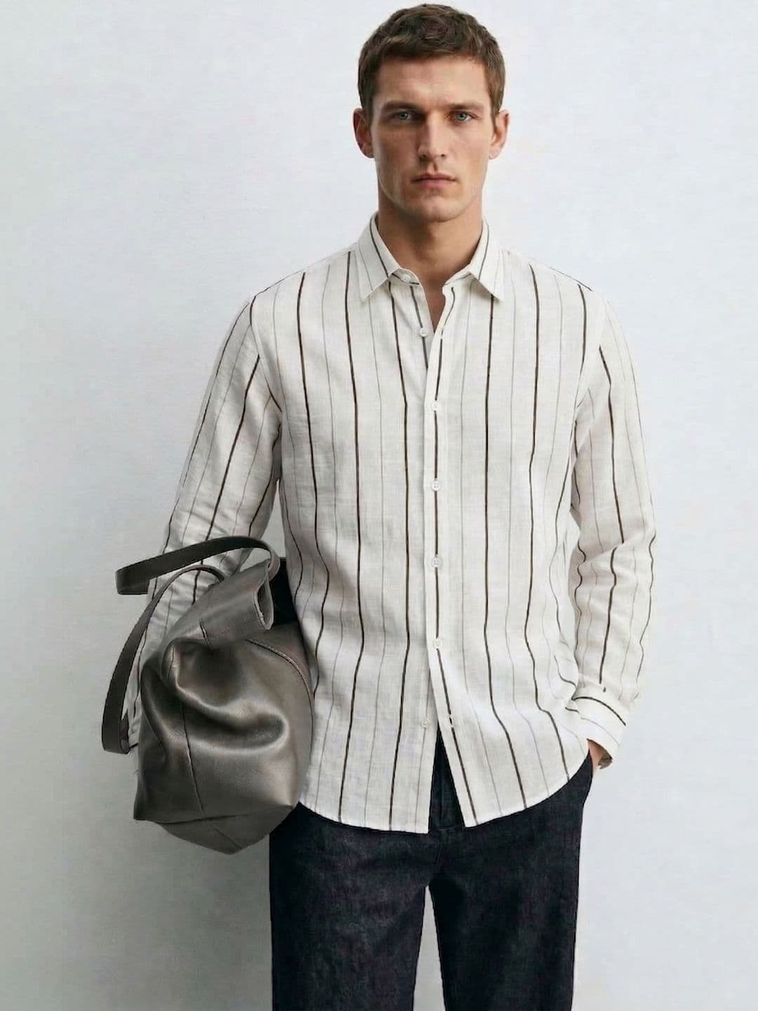MISCHIEF MONKEY Men Classic Striped Casual Shirt - view 1