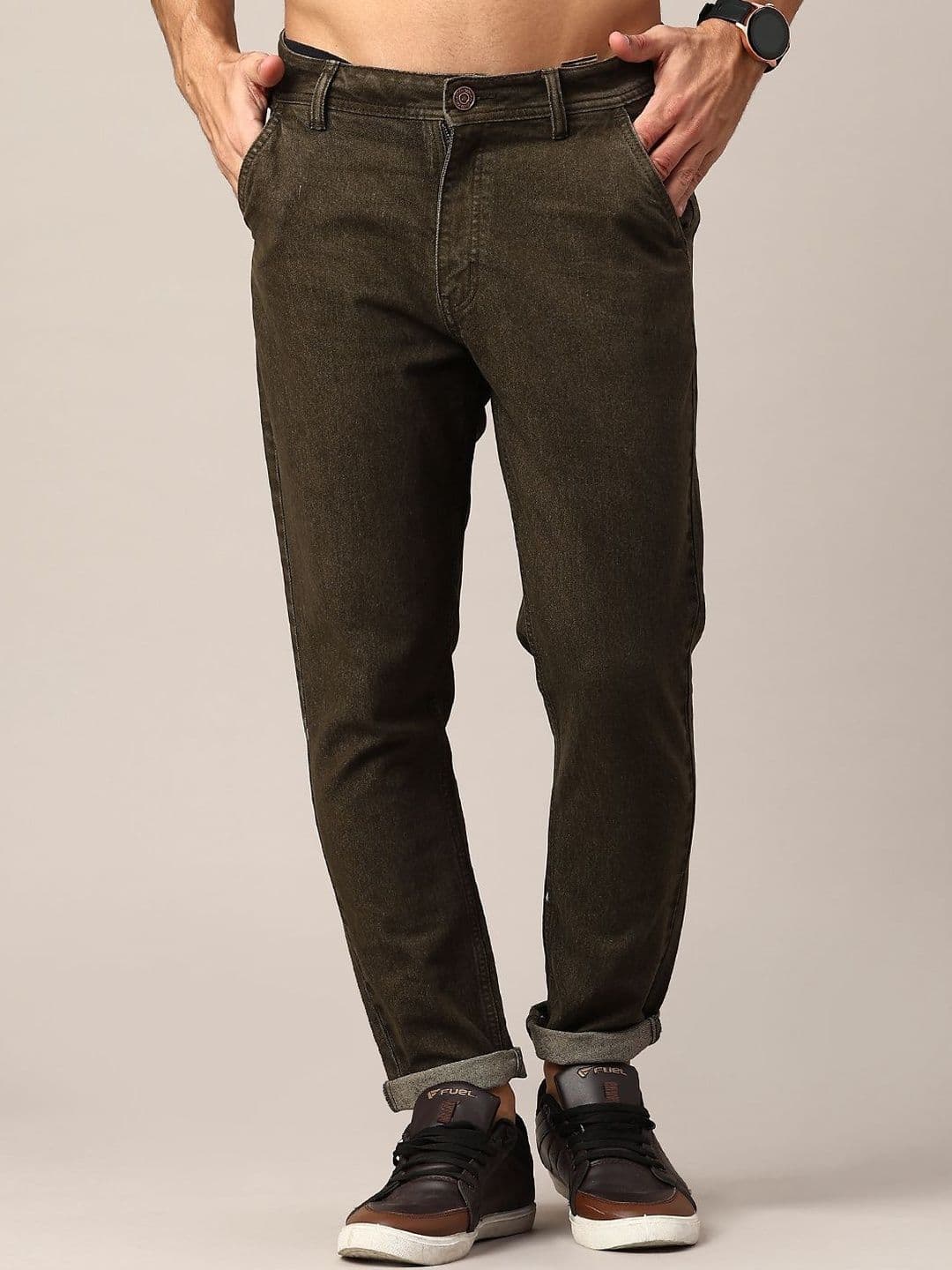 V-Mart Men Regular Fit Mid-Rise Light Fade Stretchable Cotton Jeans - view 1