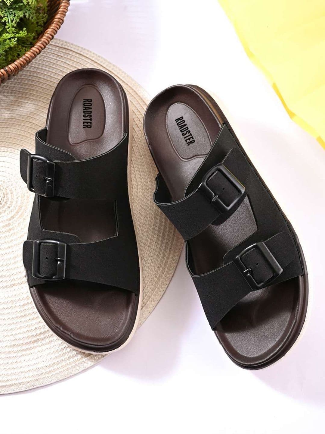 The Roadster Lifestyle Co Men Slip-On Casual Sandals With Dual Buckle Straps - view 1