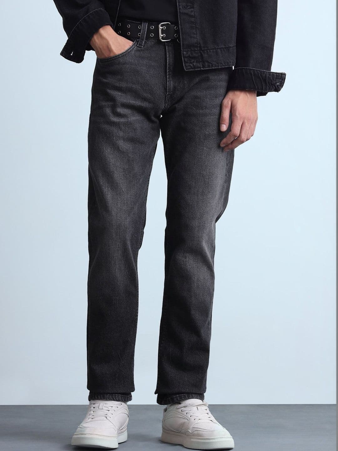 Flying Machine Men Straight Fit Mid-Rise Light Fade Stretchable Jeans - view 1