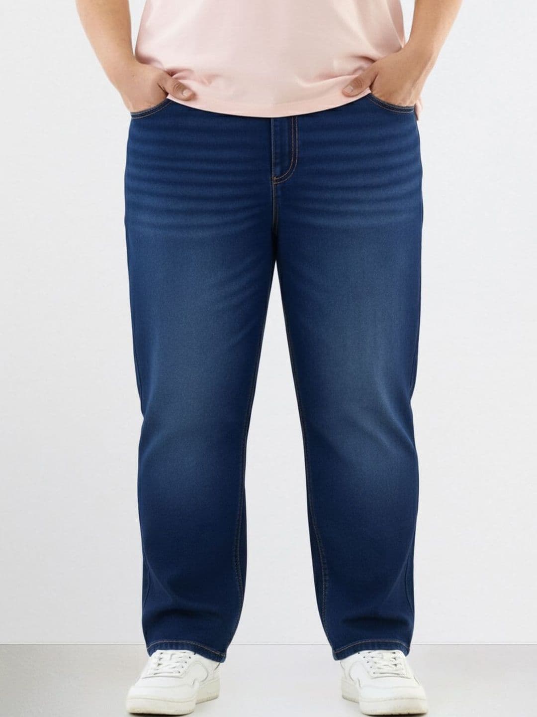 The Indian Garage Co Men Slim Fit Mid-Rise Light Fade Stretchable Jeans - view 1