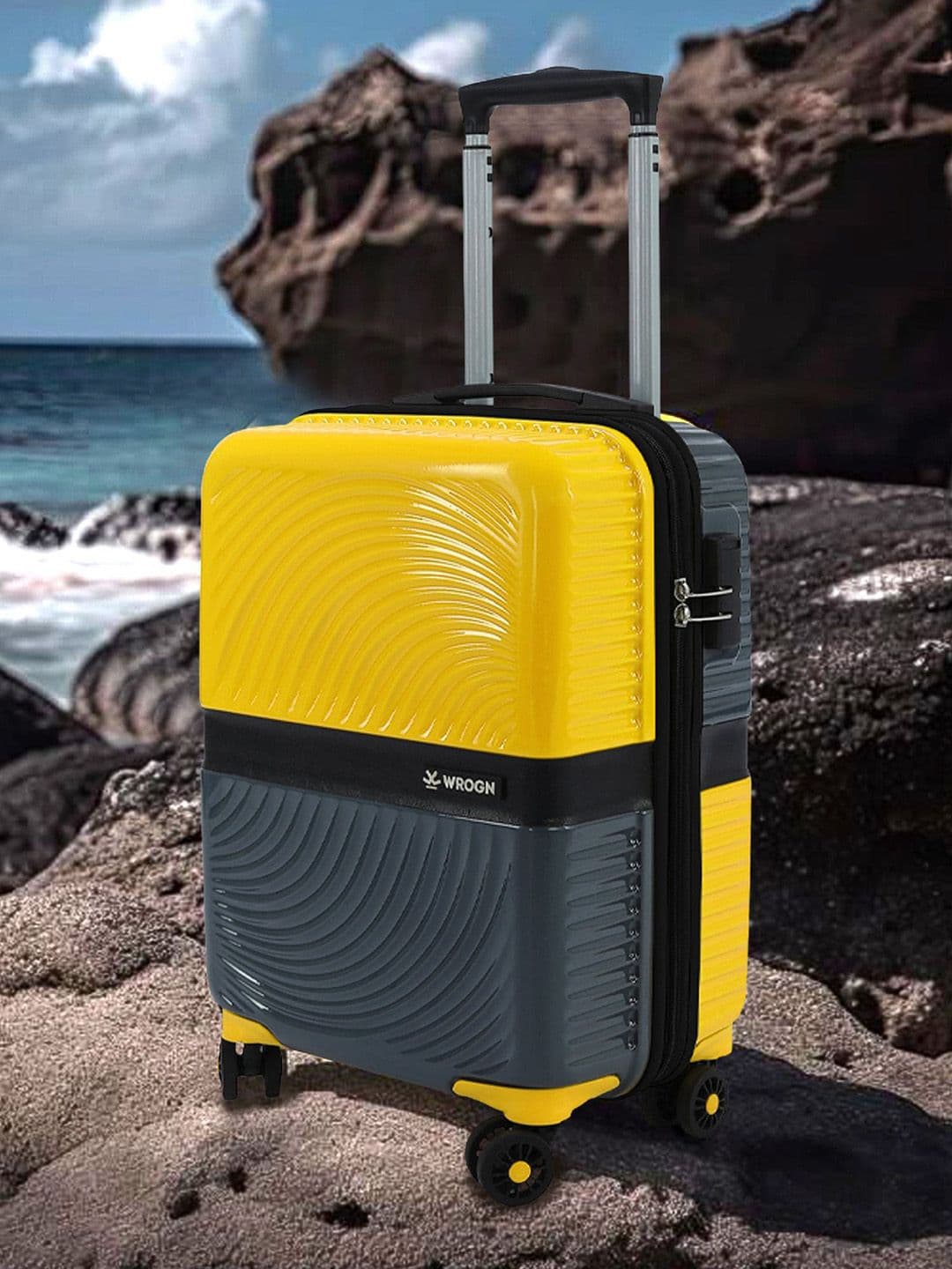 WROGN Textured Colorblocked Hard-Sided Cabin Trolley Bag - view 1