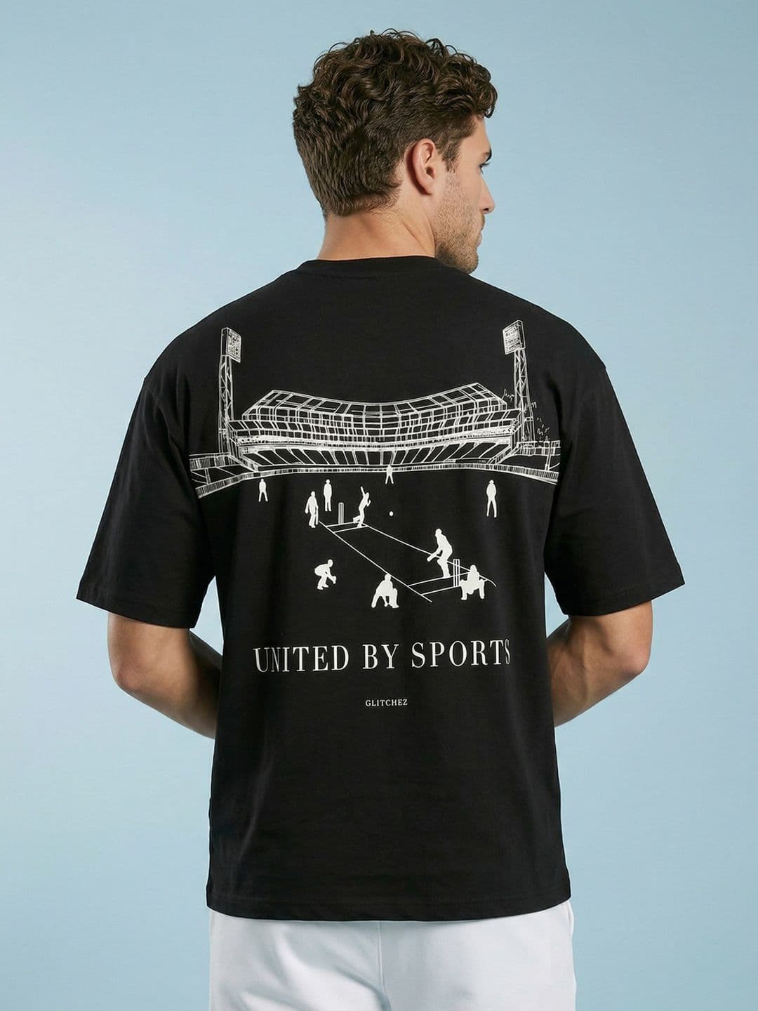SPORT STREET by glitchez Graphic Printed Drop-Shoulder Sleeves Oversized Fit T-shirt - view 1