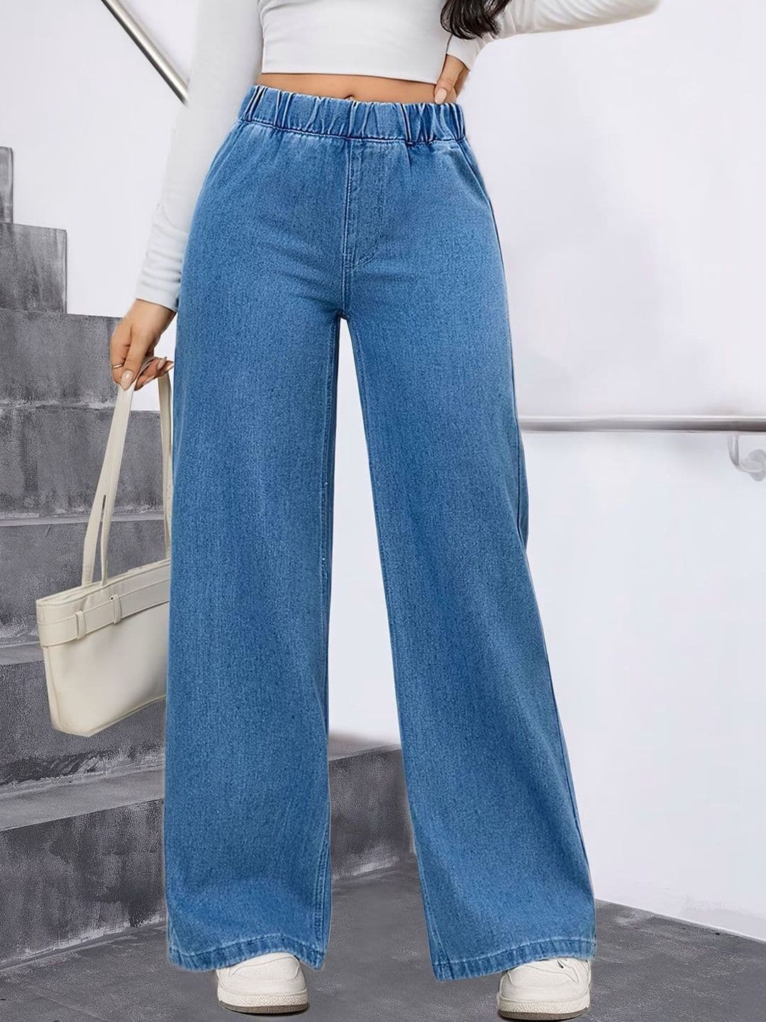 ADBUCKS Women Wide Leg High-Rise Stretchable Jeans - view 1
