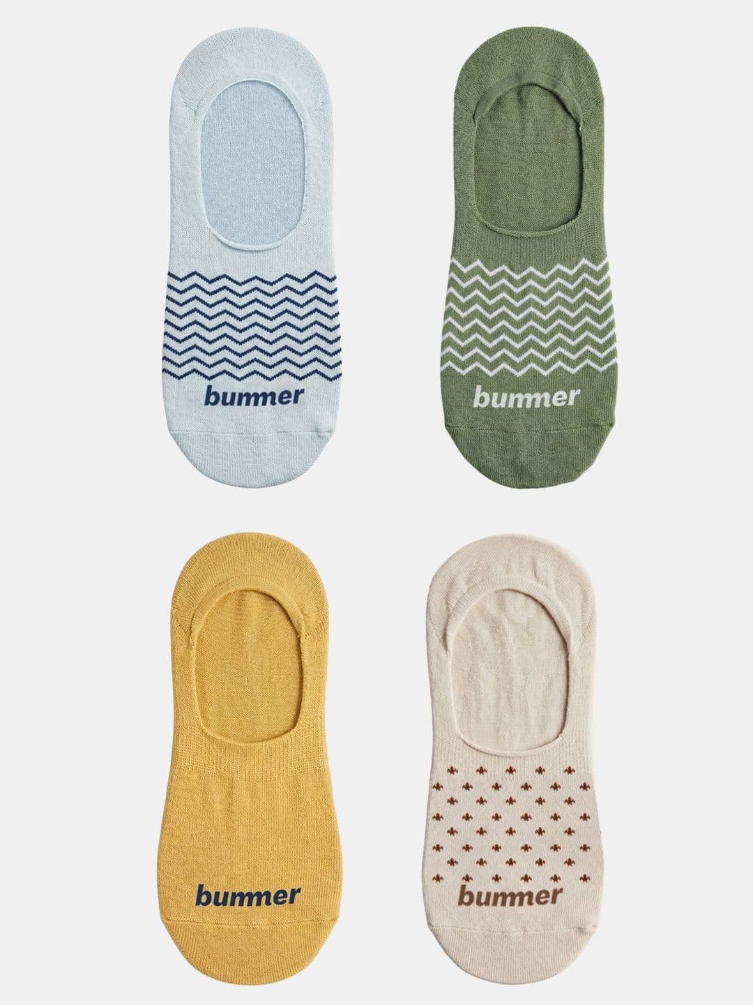 bummer Unisex Pack of 4 Cotton Assorted Patterned Ankle Length Socks - view 1