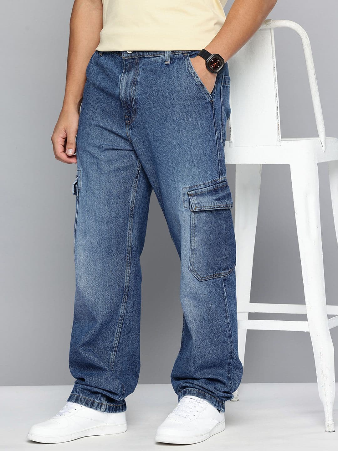 Levis Men 568 Pure Cotton Loose Straight Fit Light Fade Jeans - view 1