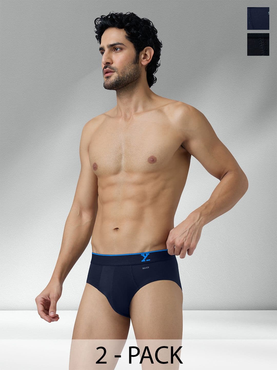 XYXX Men Pack of 2 Traq Silver Cotton Trunk