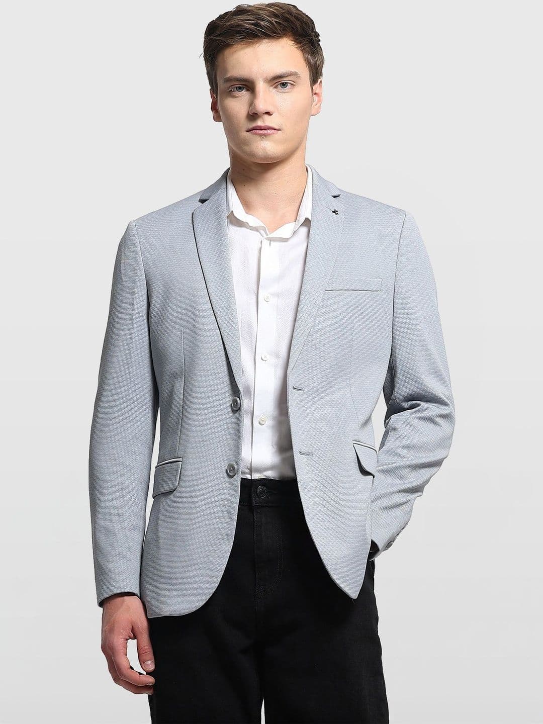 Arrow Self Design Notched Lapel Single-Breasted Slim Fit Formal Blazers - view 1