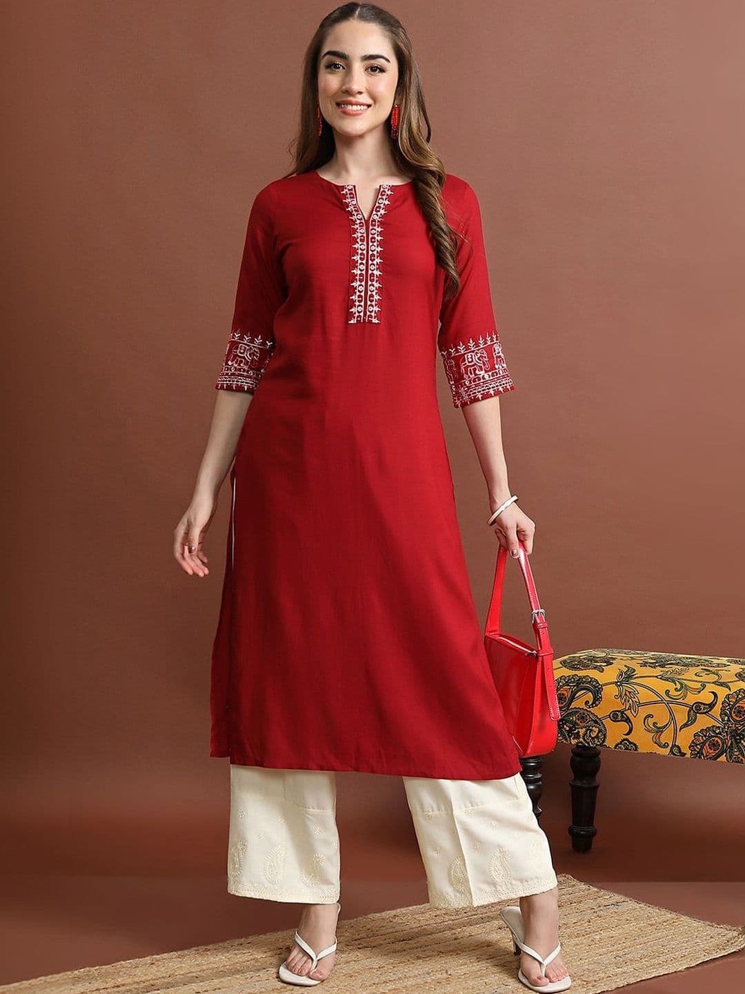 KPF Women Ethnic Motifs Printed Straight Kurta - view 1