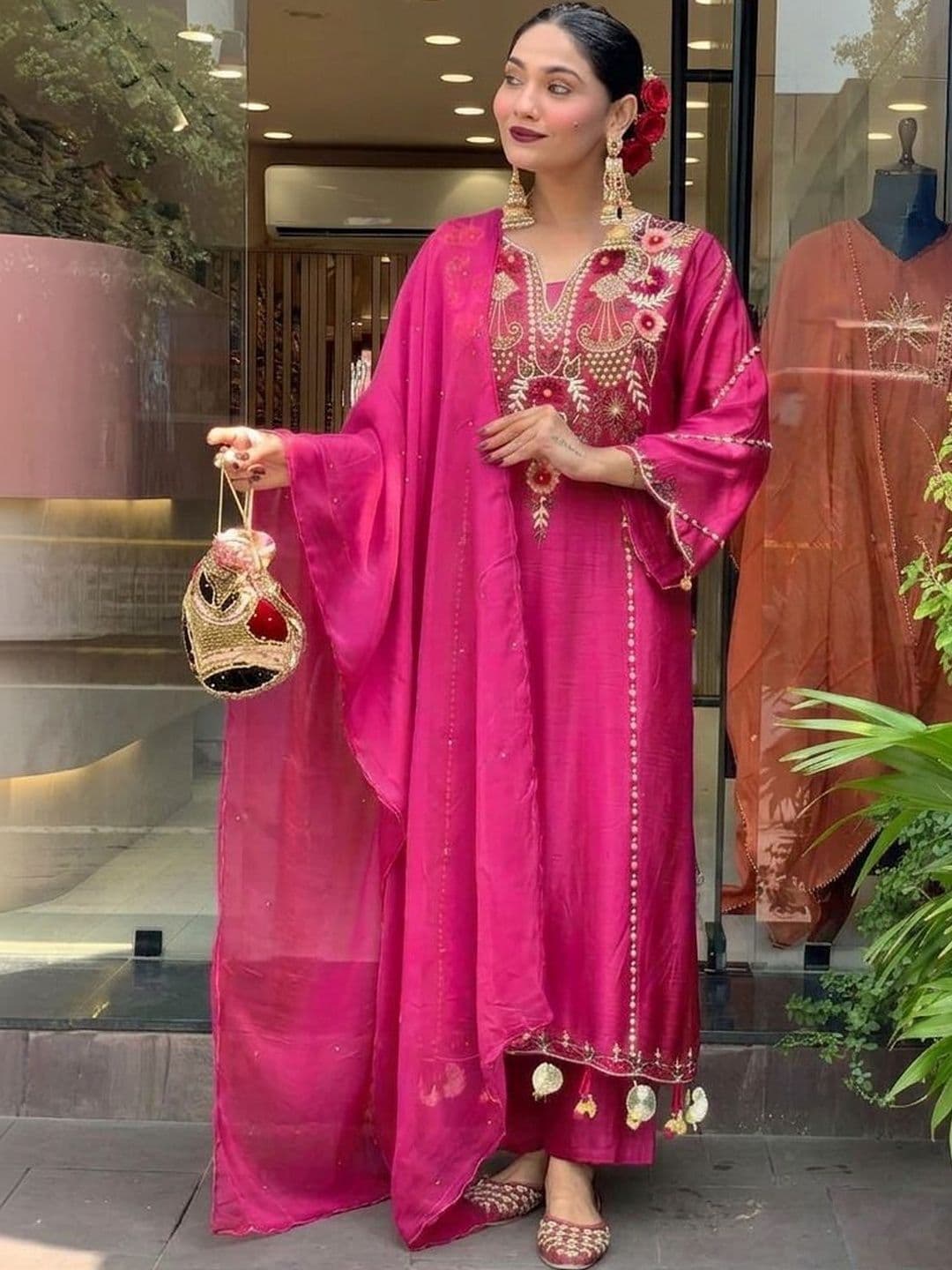Siya Fashion Women Embroidered Regular Kurta with Trousers & With Dupatta - view 1