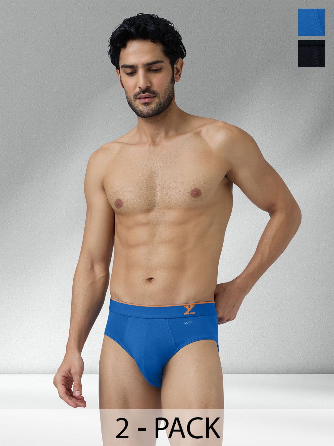 XYXX Men Pack of 2 Traq Silver Cotton Trunk - view 1
