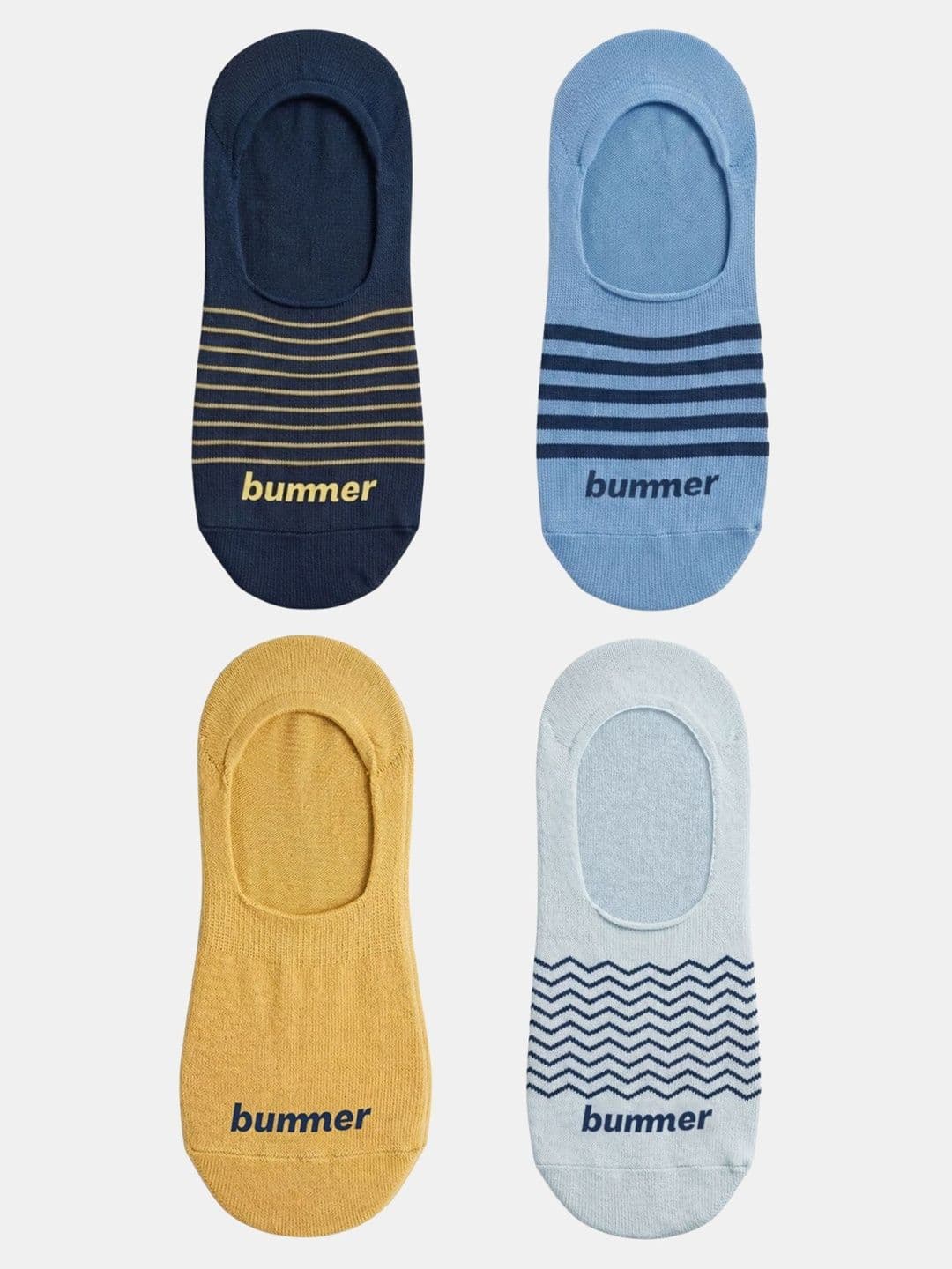 bummer Unisex Pack of 4 Cotton Assorted Patterned Ankle Length Socks - view 1