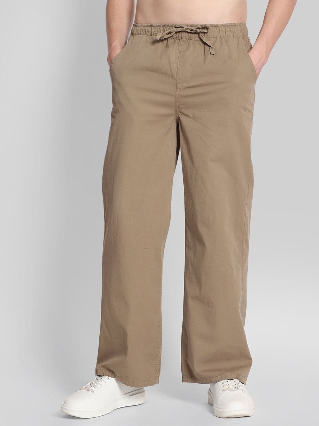 Bene Kleed Men Brown Wide Leg Chino Trousers - view 1