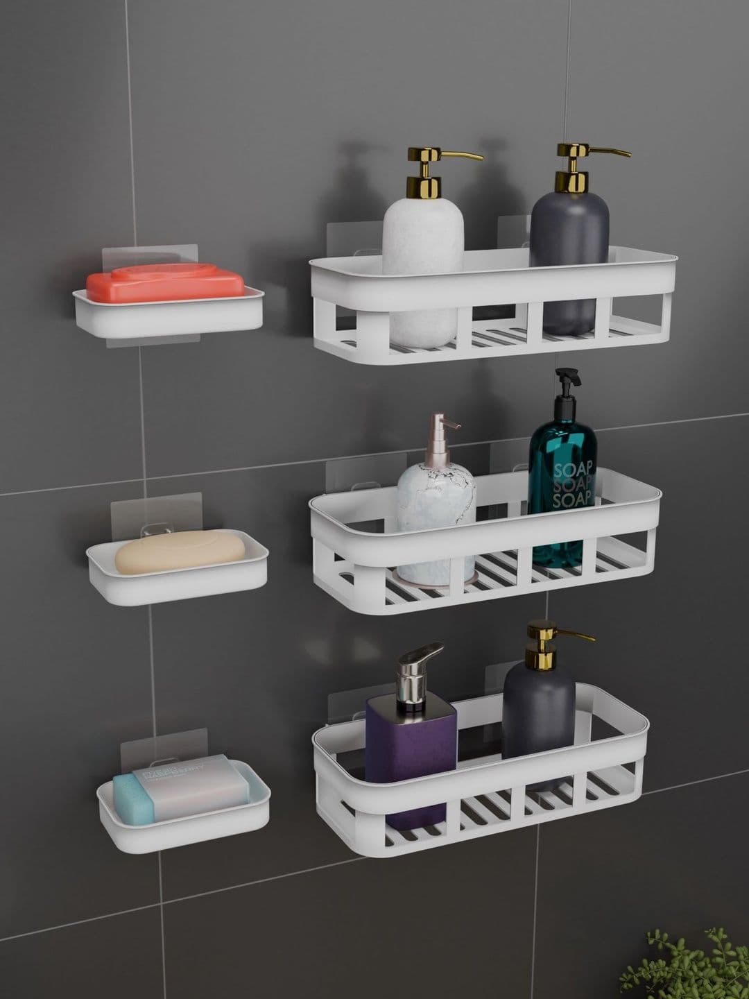 BESTZONE RETAIL MALL White 6 piece Solid Plastic Bathroom Caddy - view 1