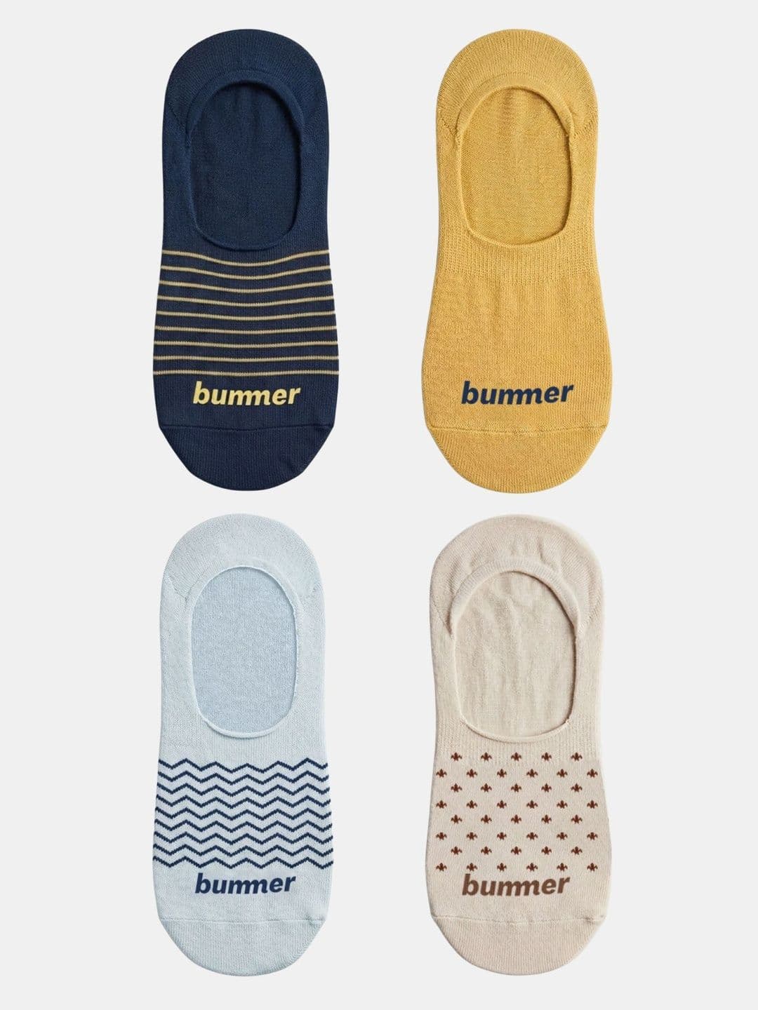 bummer Unisex Pack of 4 Cotton Assorted Patterned Ankle Length Socks - view 1