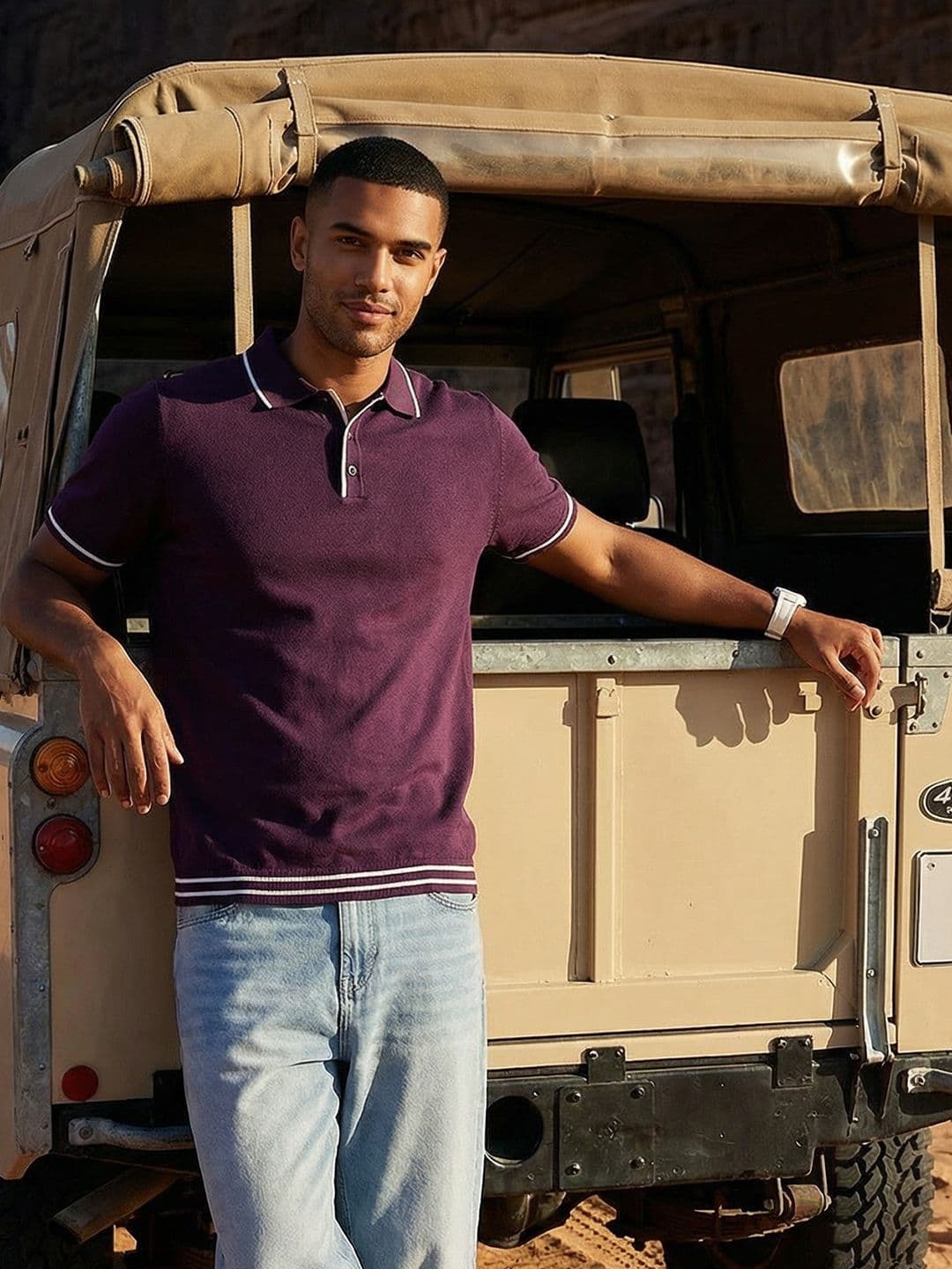The Roadster Life Co. Pure Cotton Polo Collar T-shirt - view 1