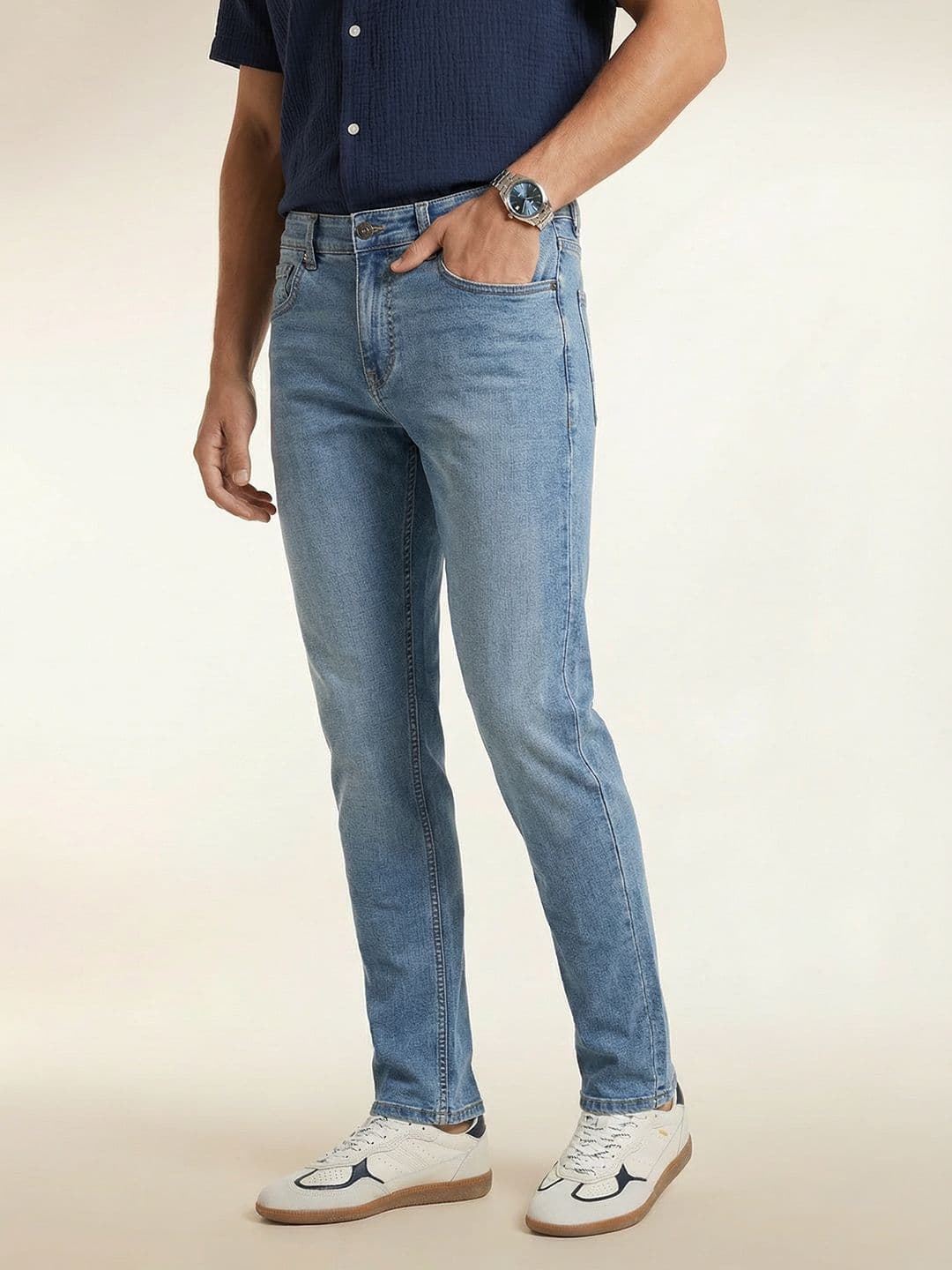 Nautica Men Slim Fit Light Fade Stretchable Jeans - view 1