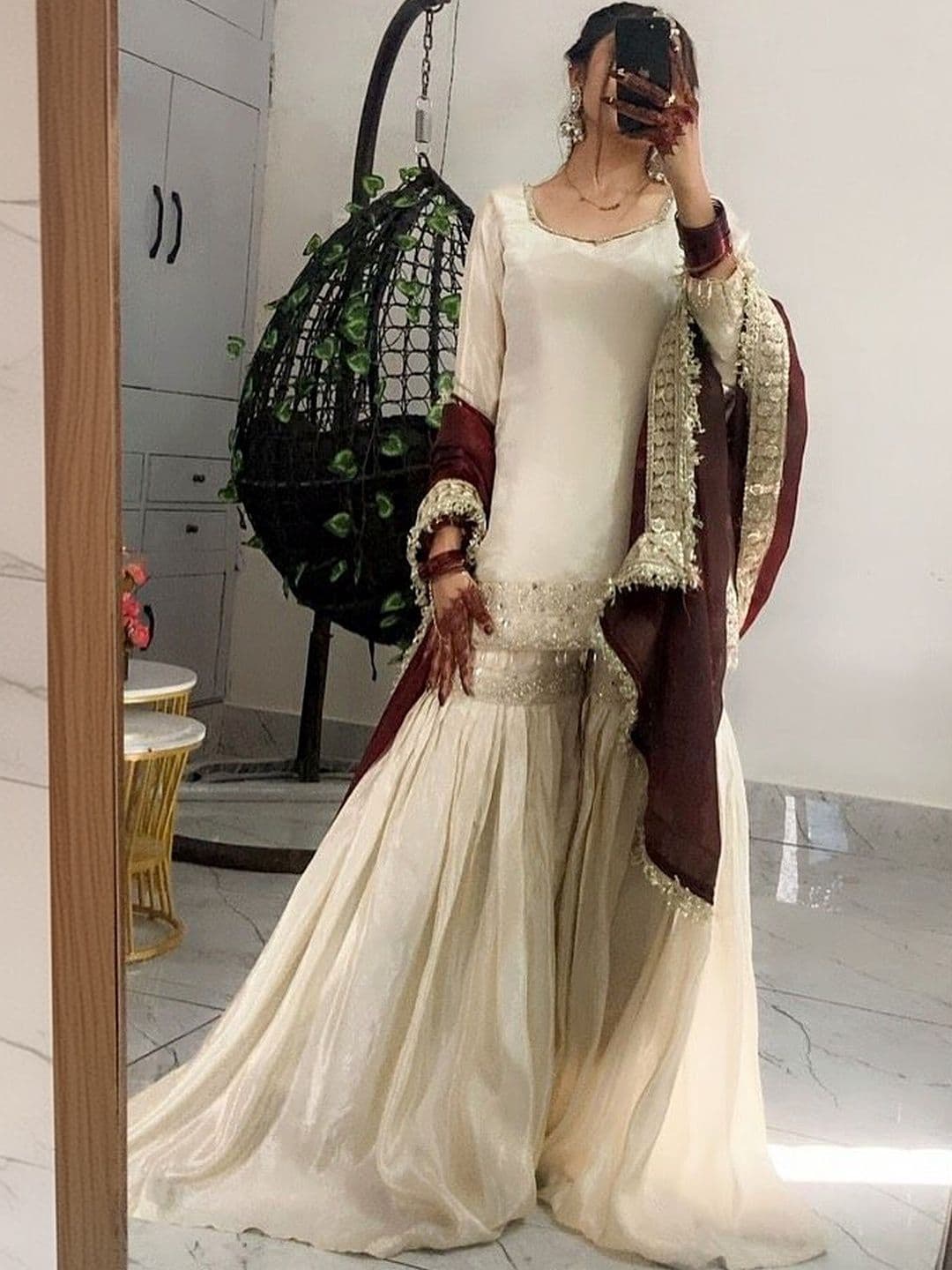 Growdamy Women Regular Gotta Patti Kurta with Sharara & With Dupatta - view 1