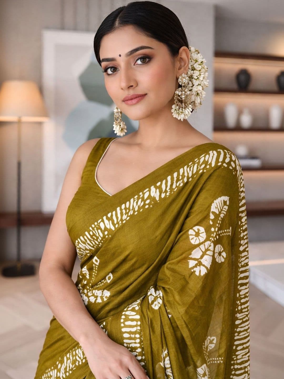 Vibhagyaa Batik Pure Cotton Ikat Saree - view 1
