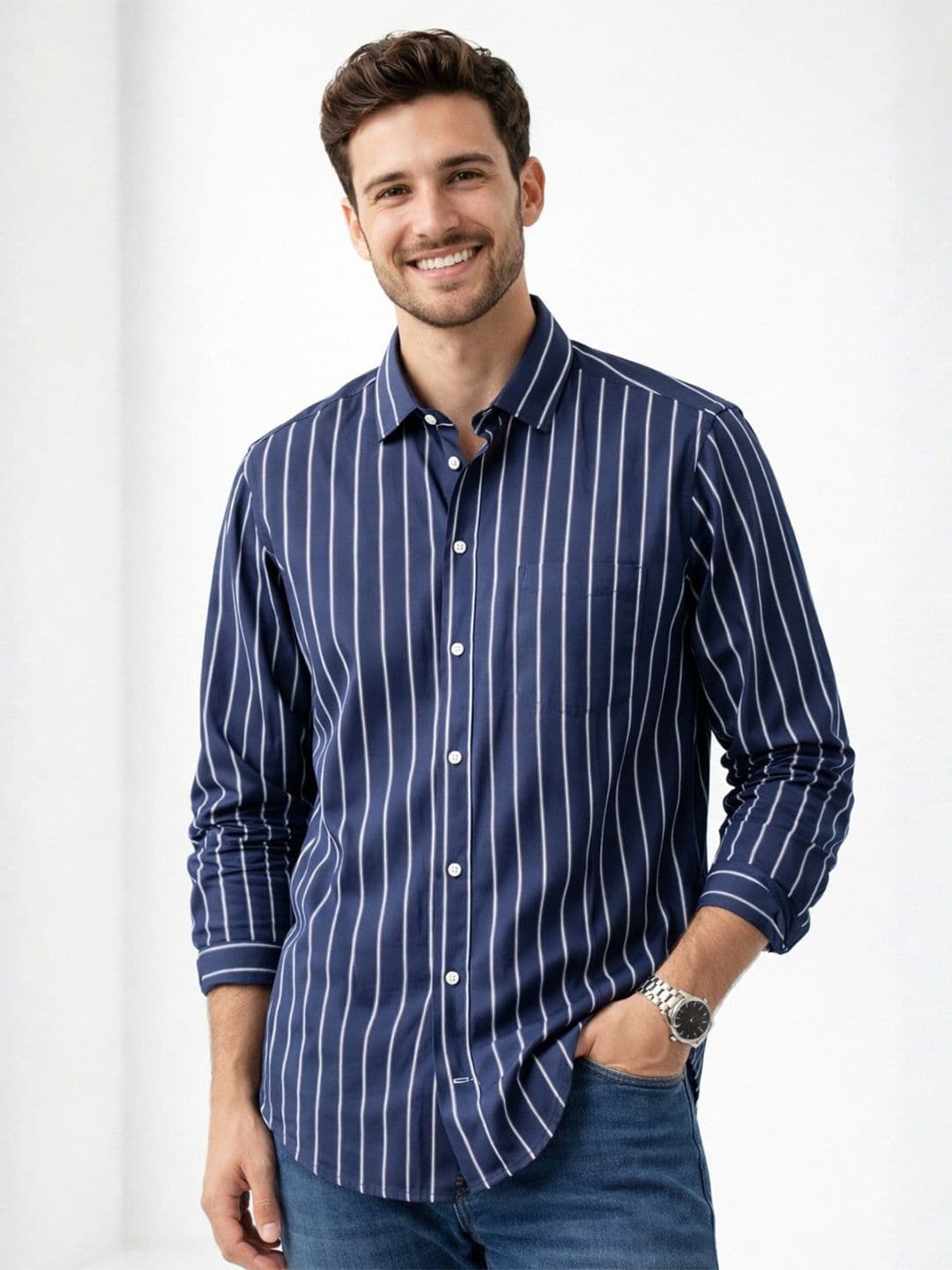 Exotica Style Men Comfort Striped Casual Shirt - view 1