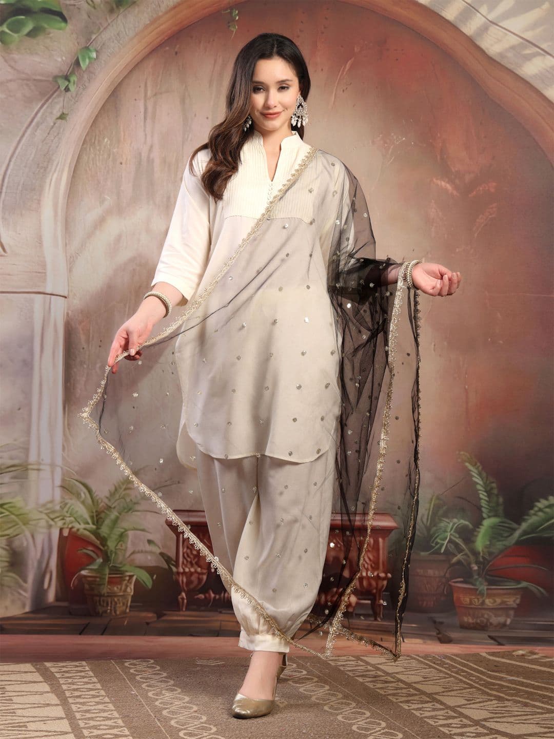 Clora Creation Women Embellished Sequinned Dupatta - view 1