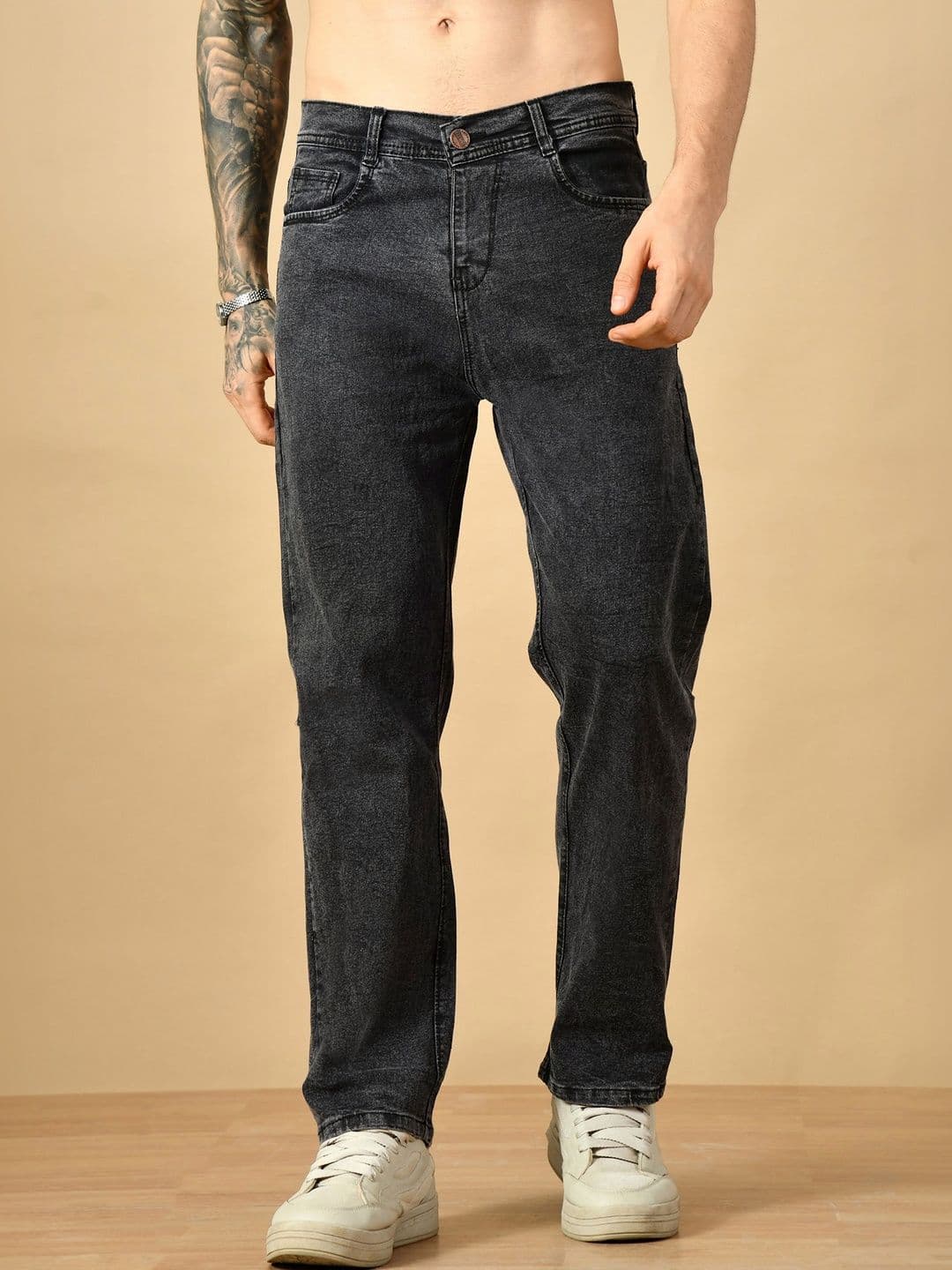 R.Code by The Roadster Life Co. Men Classic Relaxed Fit Mid-Rise Stretchable Jeans - view 1
