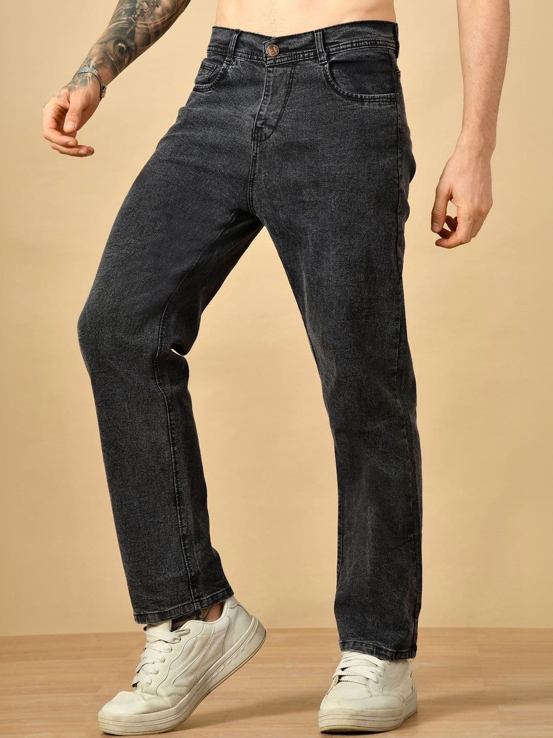 R.Code by The Roadster Life Co. Men Classic Regular Fit Mid-Rise Stretchable Jeans - view 1