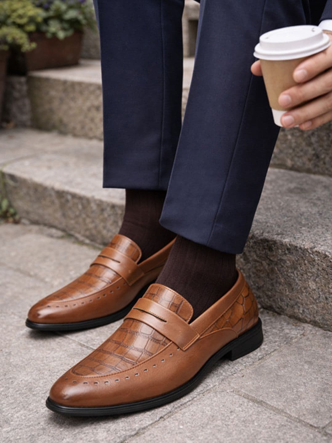 Ajanta Men Textured Formal Loafers - view 1