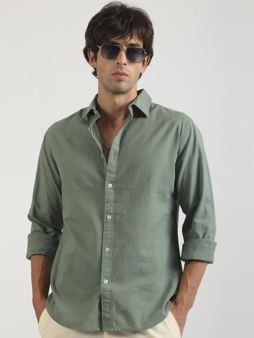 Maniac Men Cotton Linen Casual Shirt - view 1
