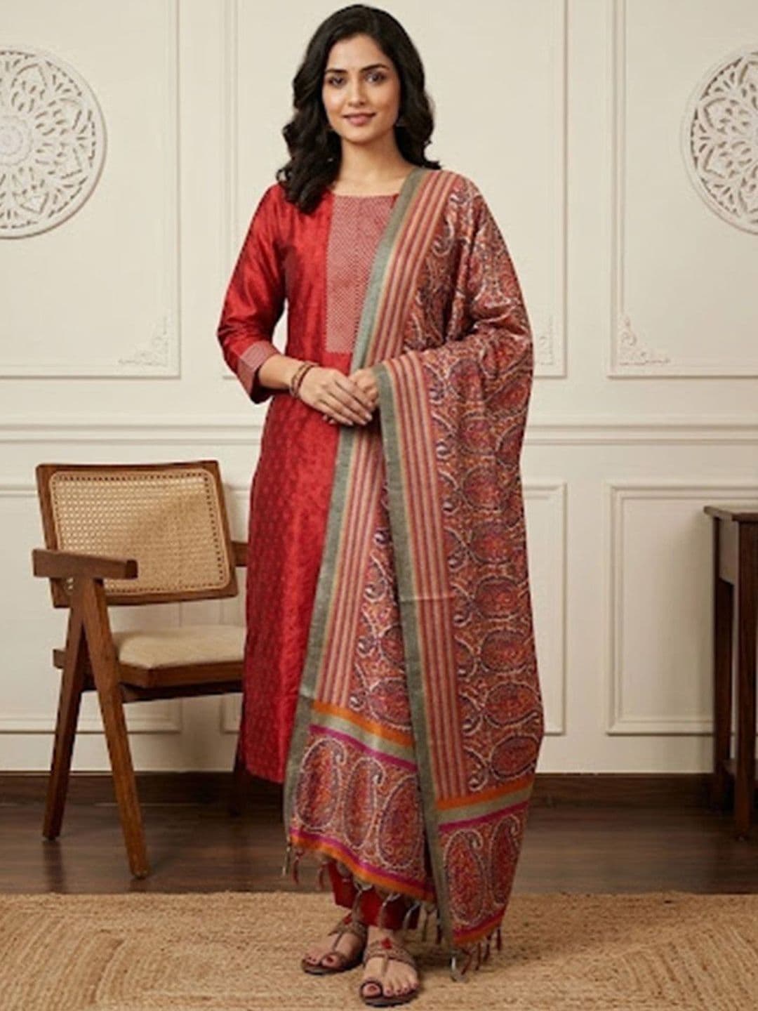 Varanga Women Regular Kurta with Trousers & With Dupatta - view 1
