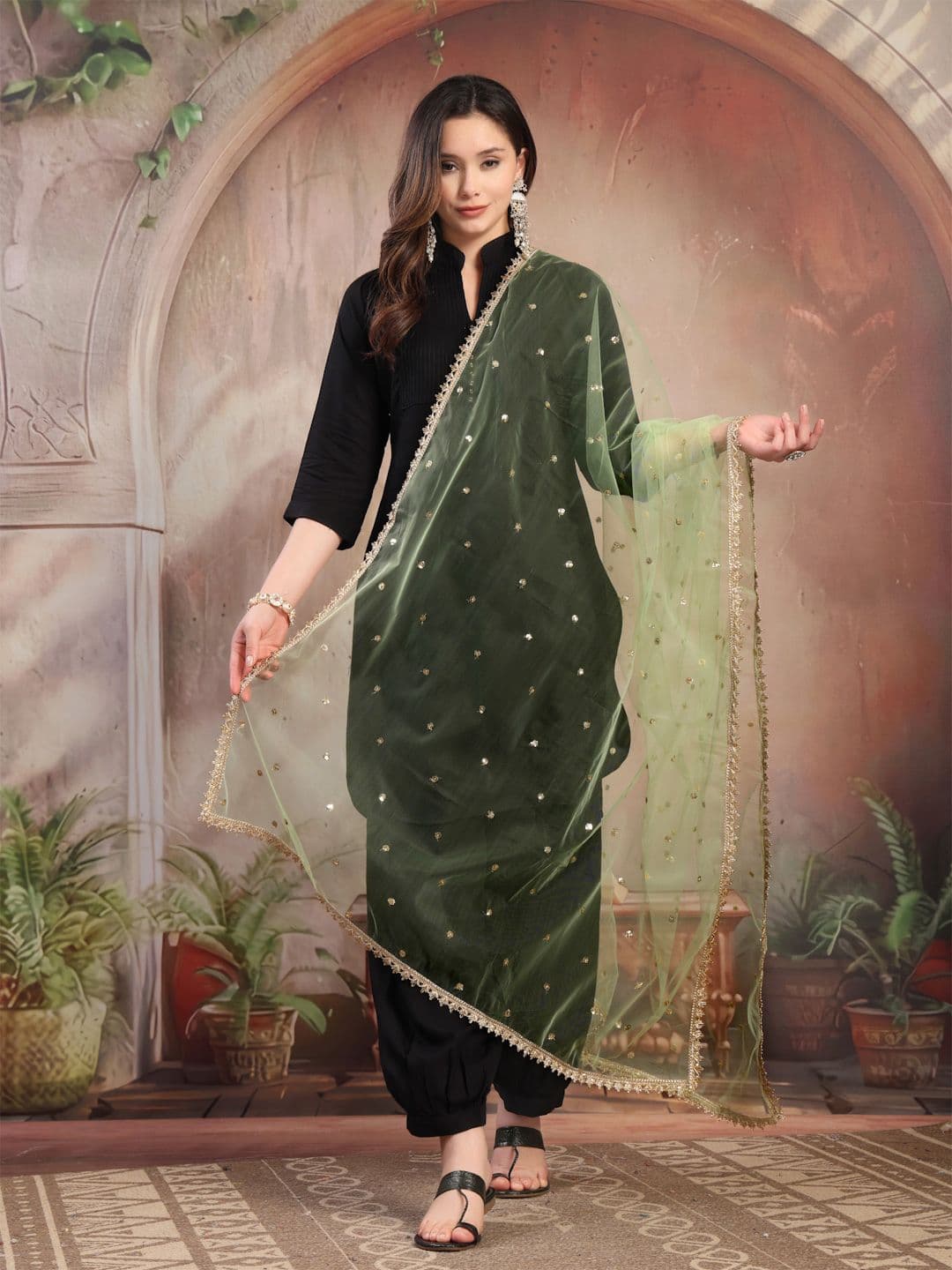Clora Creation Women Embellished Sequinned Dupatta - view 1