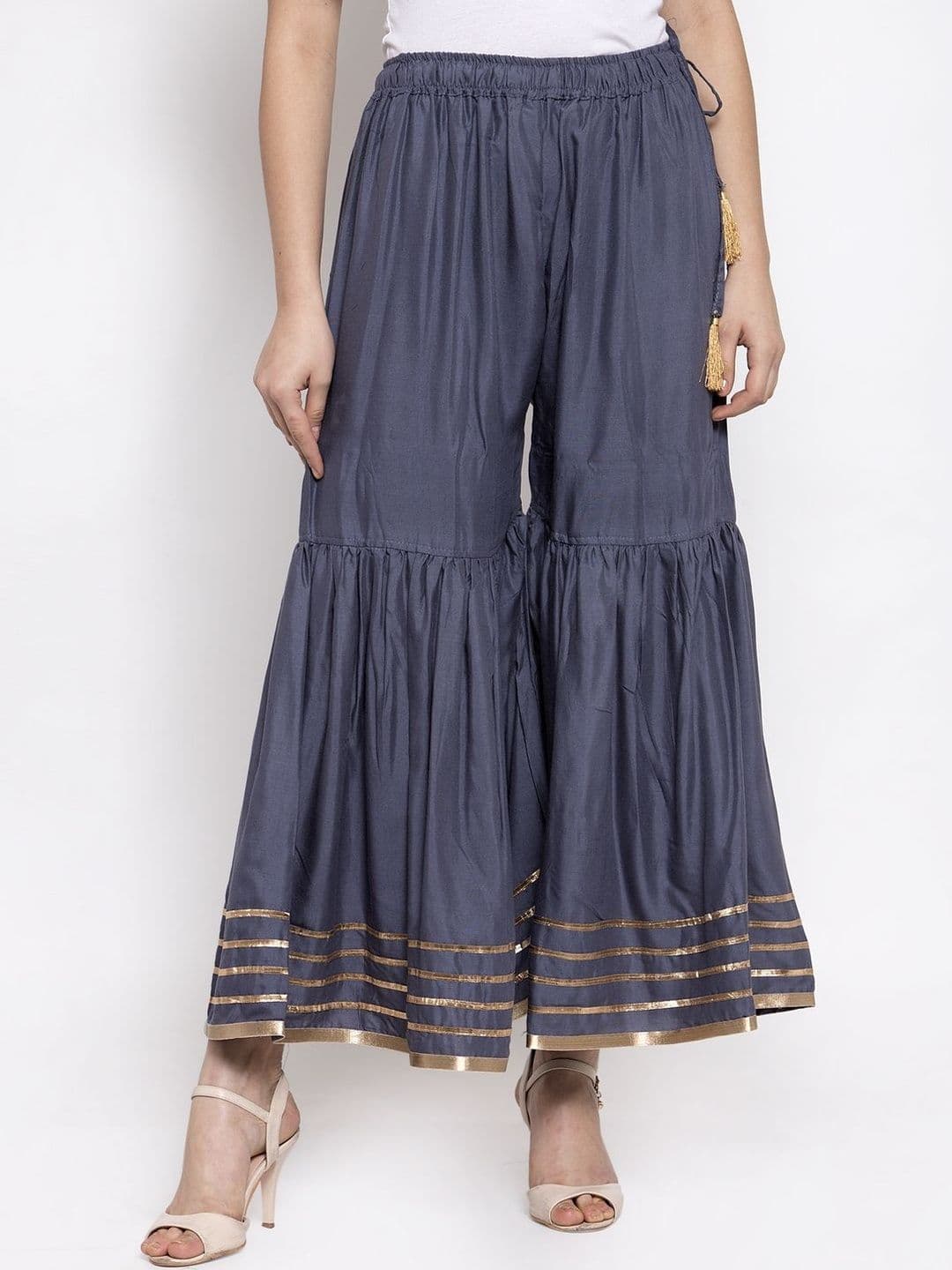 KALINI Women Flared Ethnic Palazzos - view 1