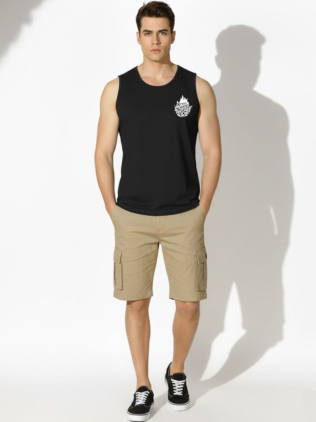 WOOSTRO Printed Assorted Cotton Gym Vest - view 1