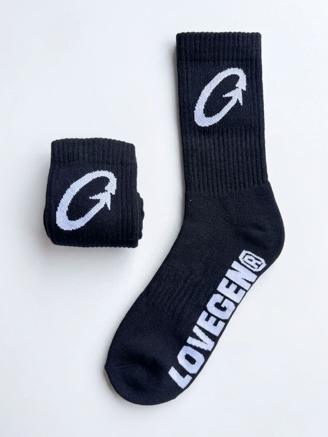 LOVEGEN Unisex Black Cotton Blend Above Ankle Socks - view 1