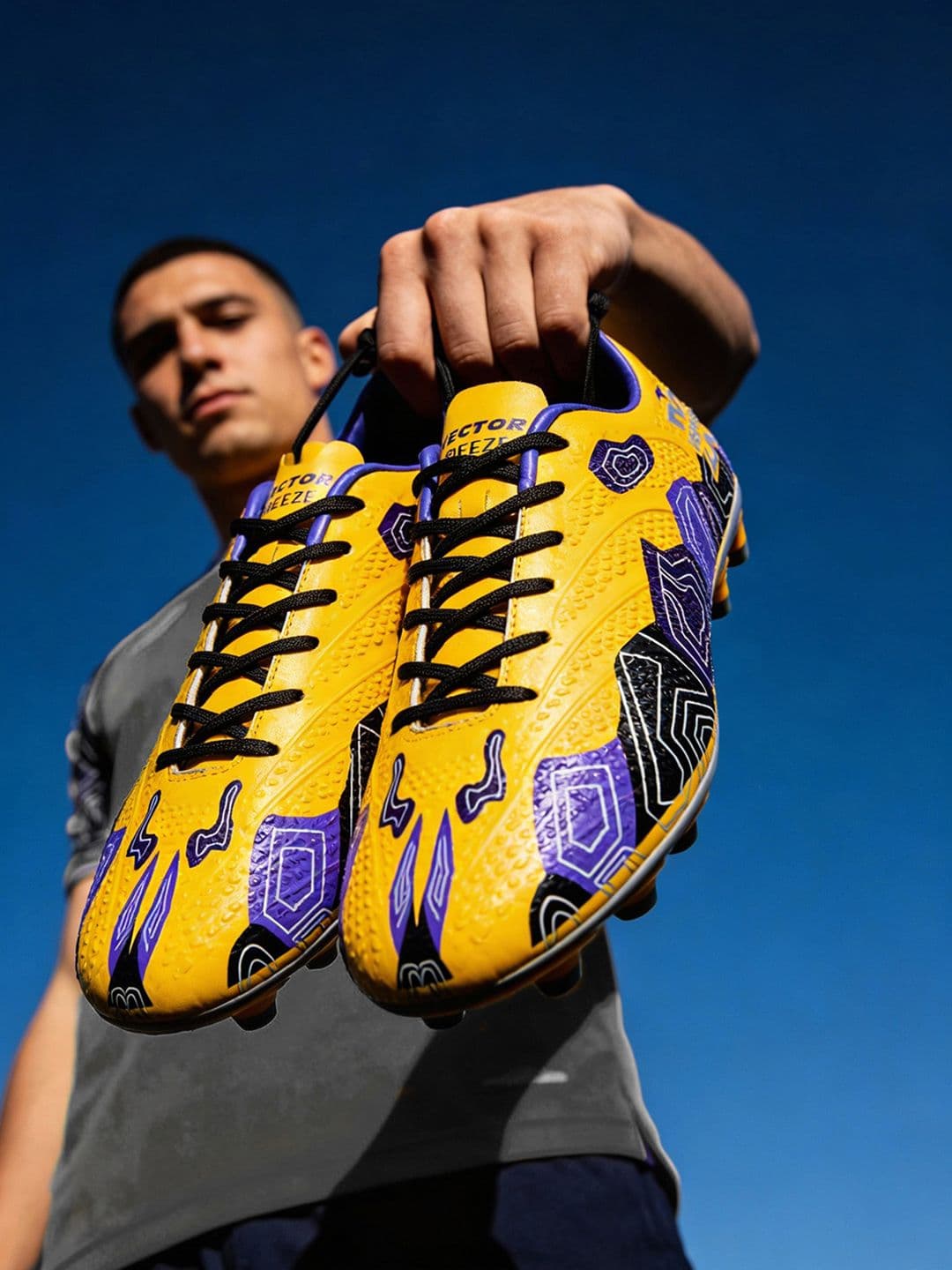 VECTOR X Breeze Pro Fully Embossed Synthetic Upper Double Colour TPU Sole Football Shoes - view 1
