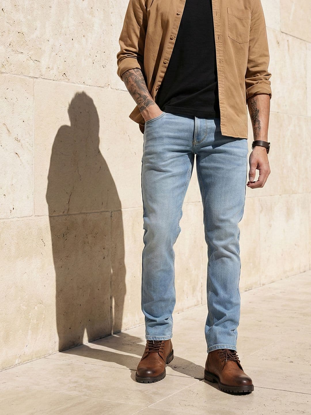 The Roadster Life Co. Men Slim Fit Light Fade Stretchable Jeans - view 1