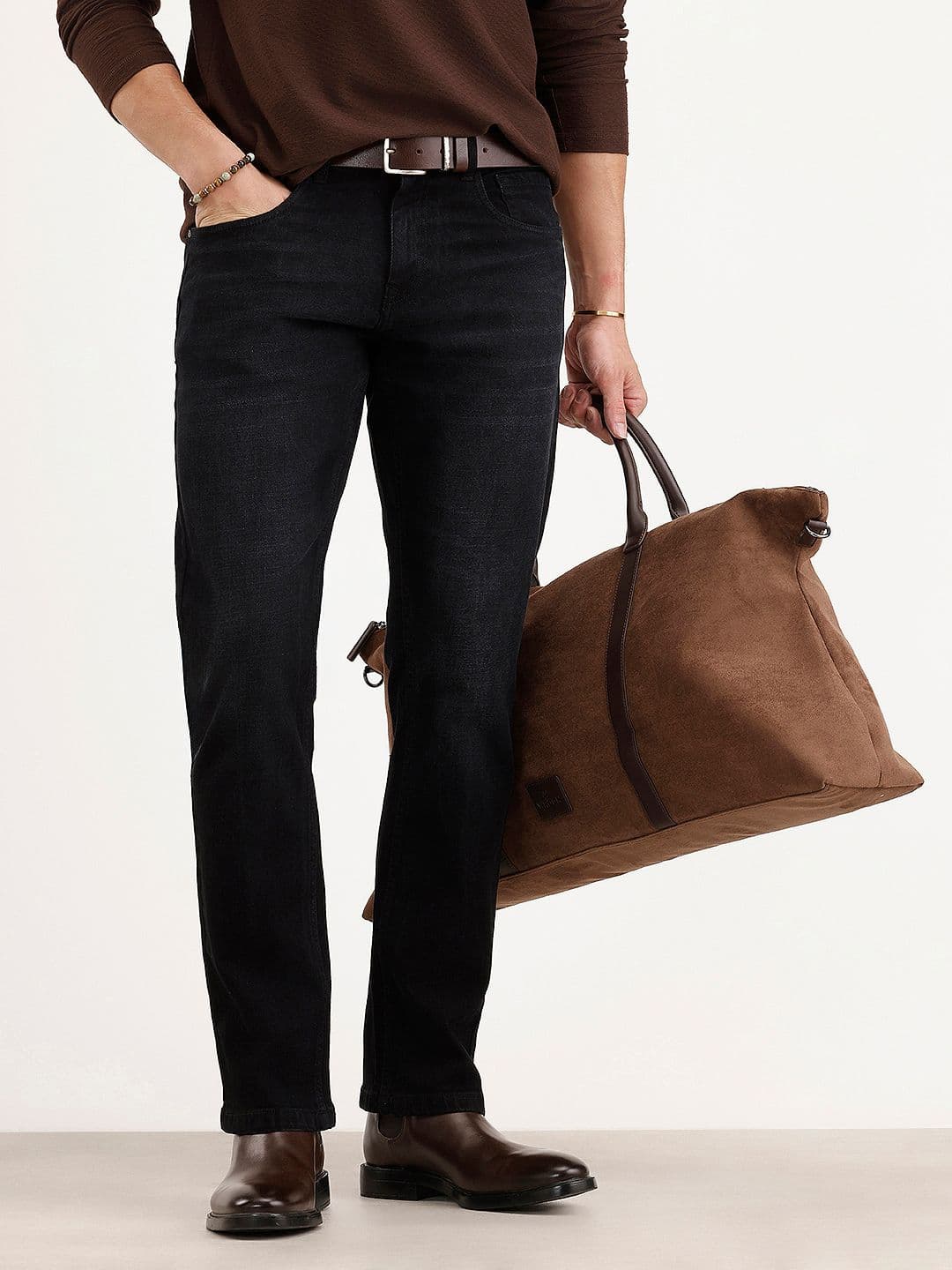 WROGN Men Straight Fit Mid-Rise Light Fade Stretchable Jeans - view 1