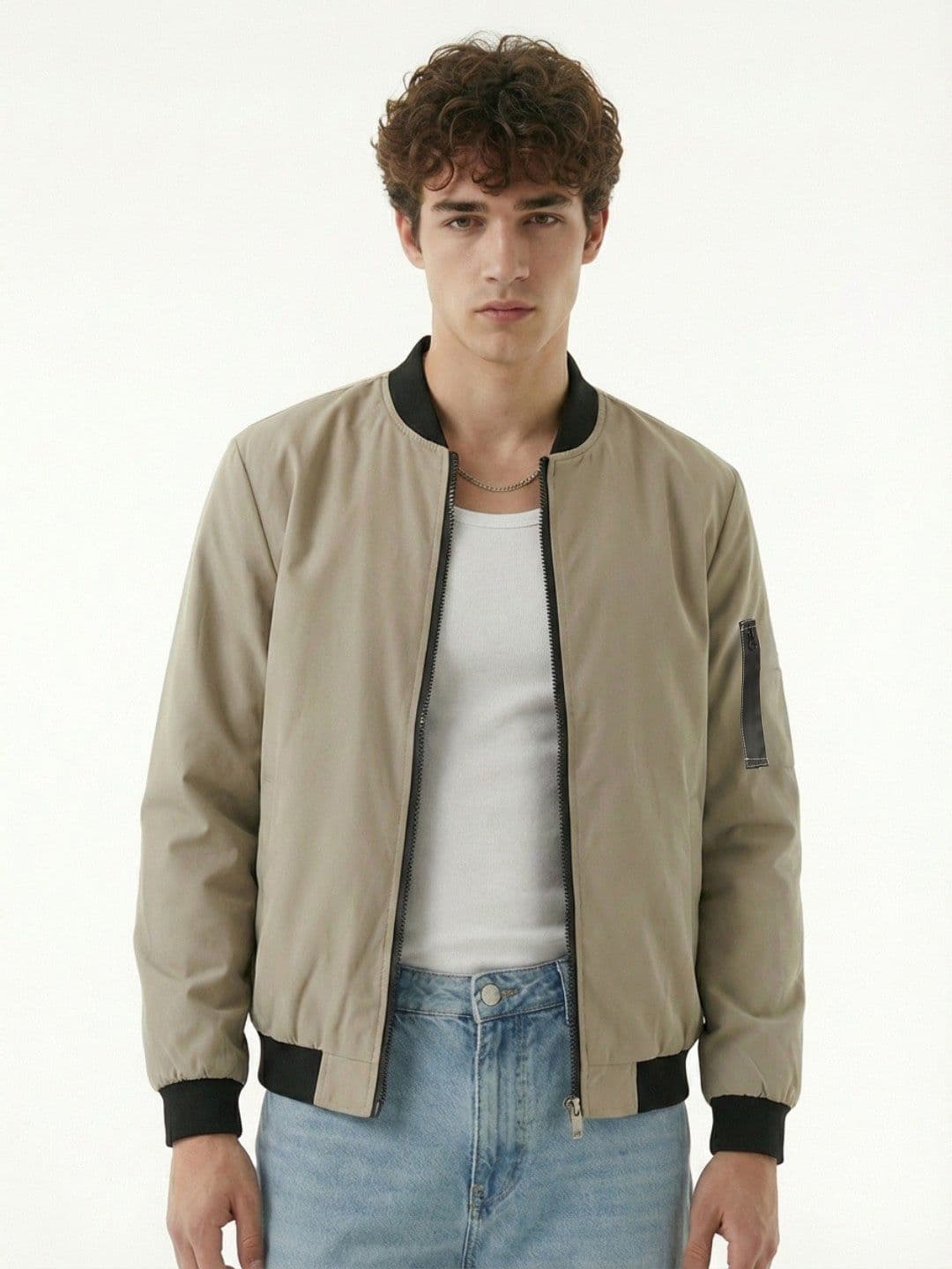 StyleCast x Revolte Mock Collar Bomber Jacket - view 1