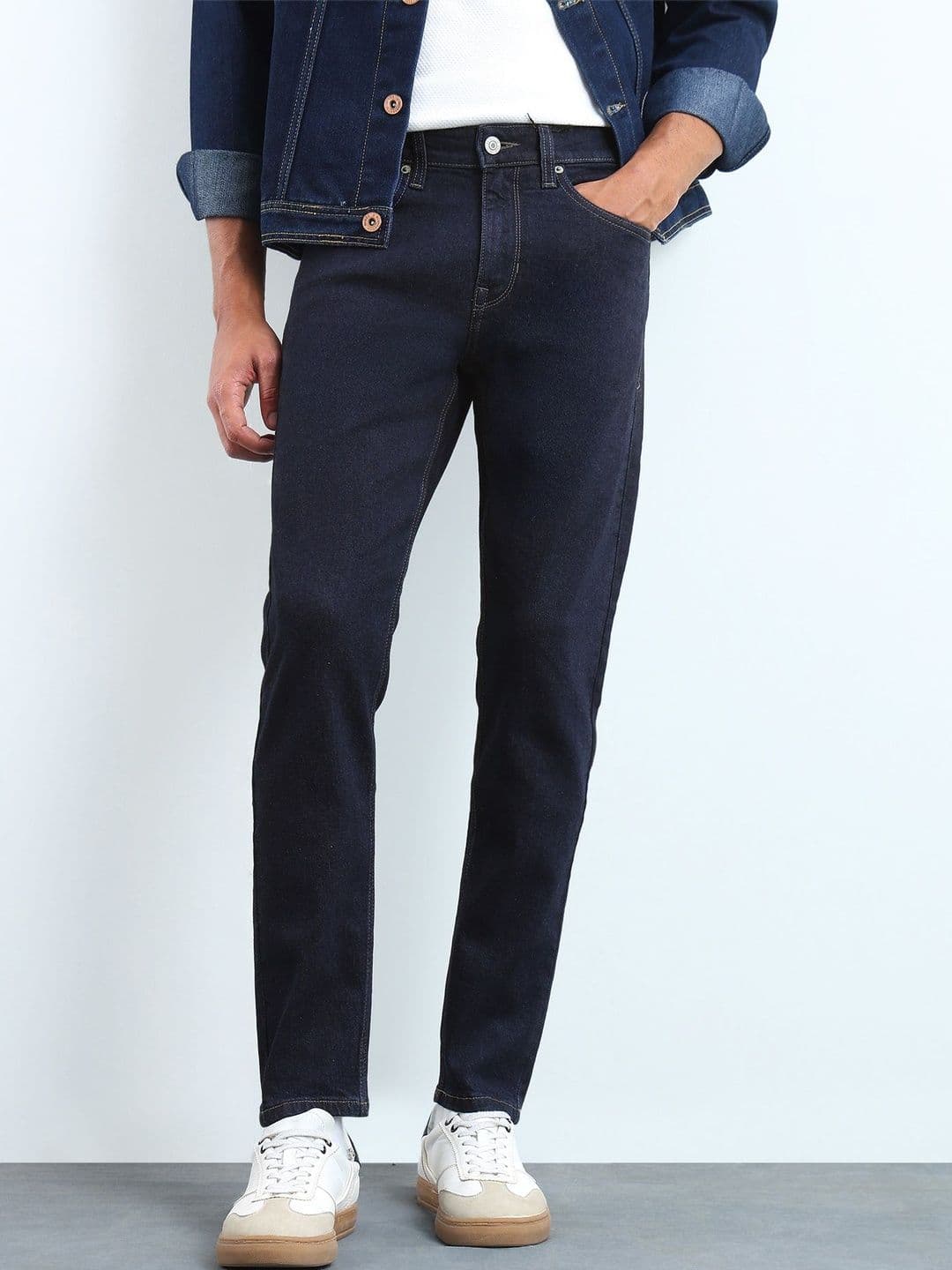 Flying Machine Men Tapered Fit Mid-Rise Stretchable Jeans - view 1