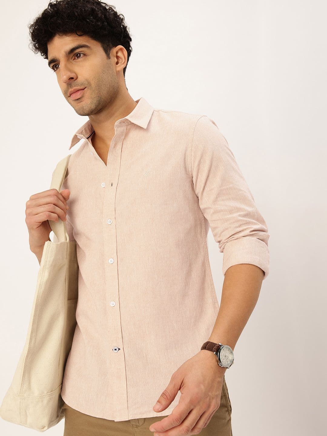 Nautica Cotton-Linen Slim Fit Casual Shirt - view 1