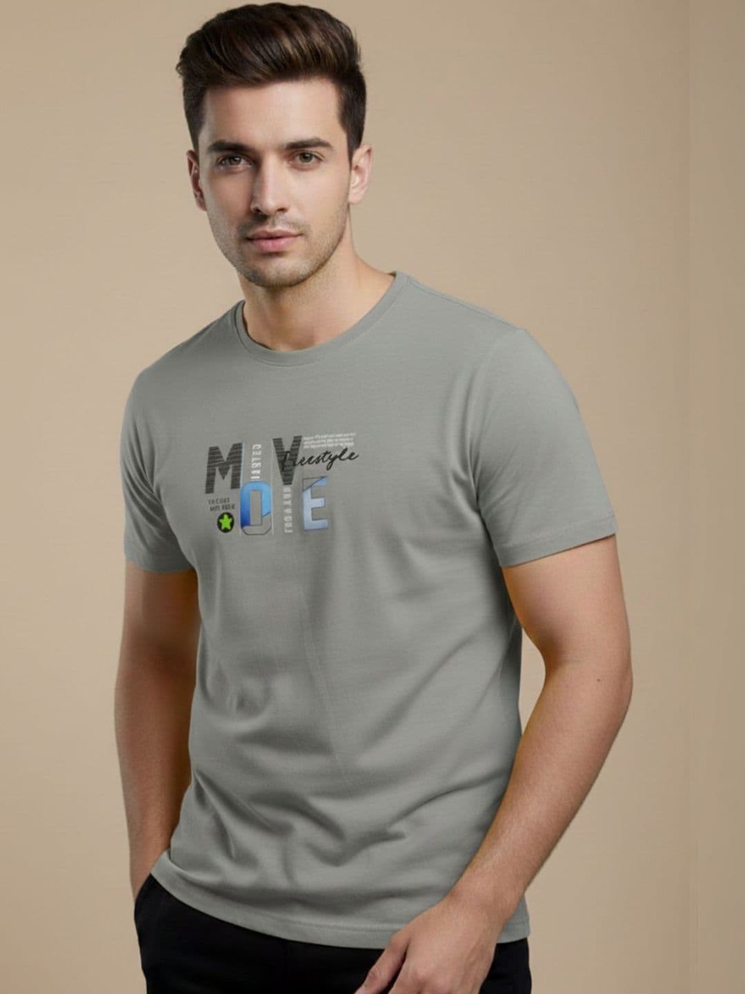MOUNTAIN COLOURS Typography Printed Cotton T-shirt - view 1