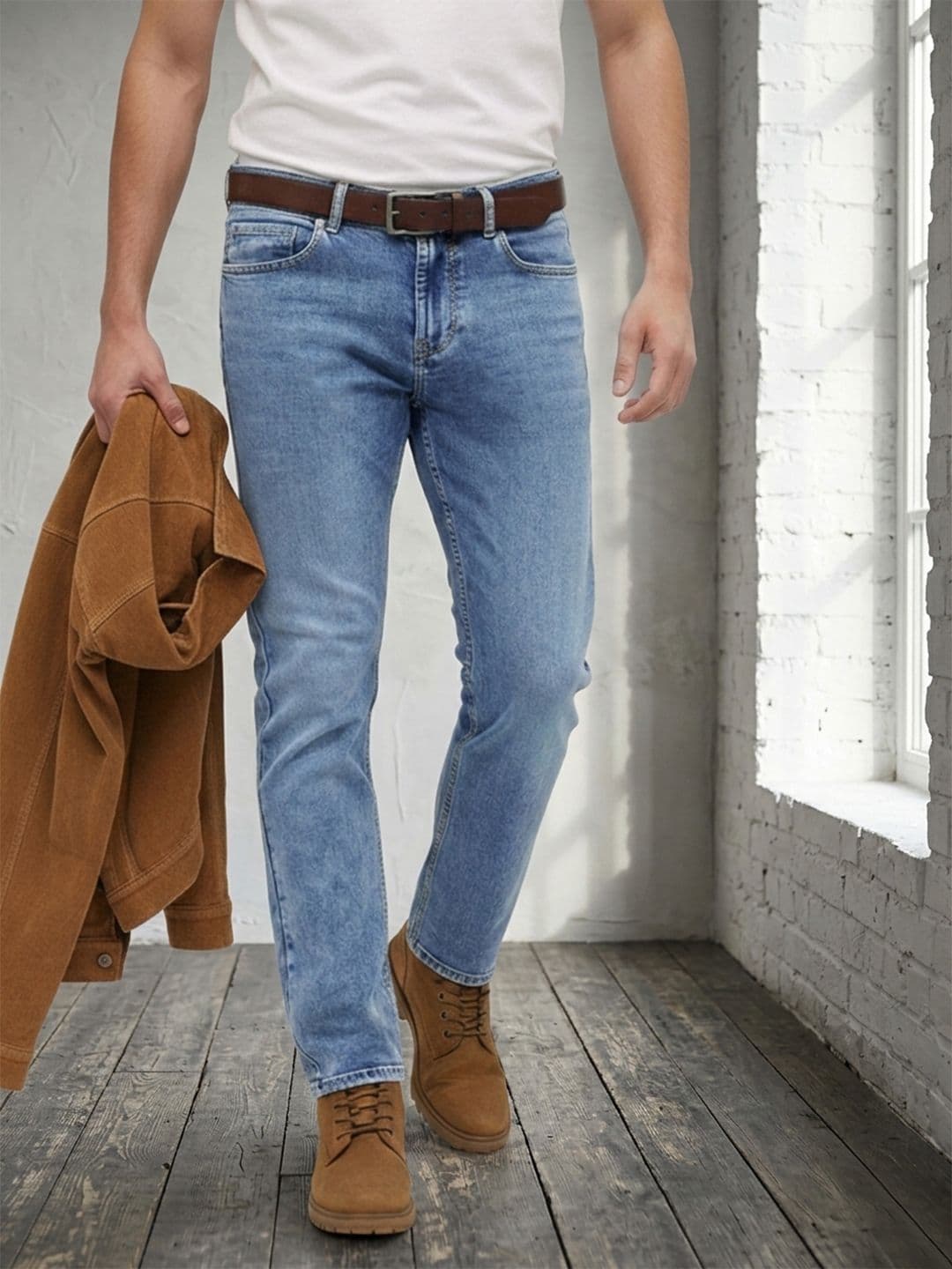 The Roadster Life Co. Men Slim Fit Stretchable Jeans With A Bag - view 1