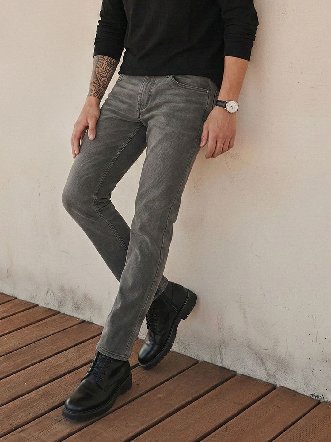 The Roadster Life Co. Men Slim Fit Mid-Rise Light Fade Stretchable Jeans - view 1