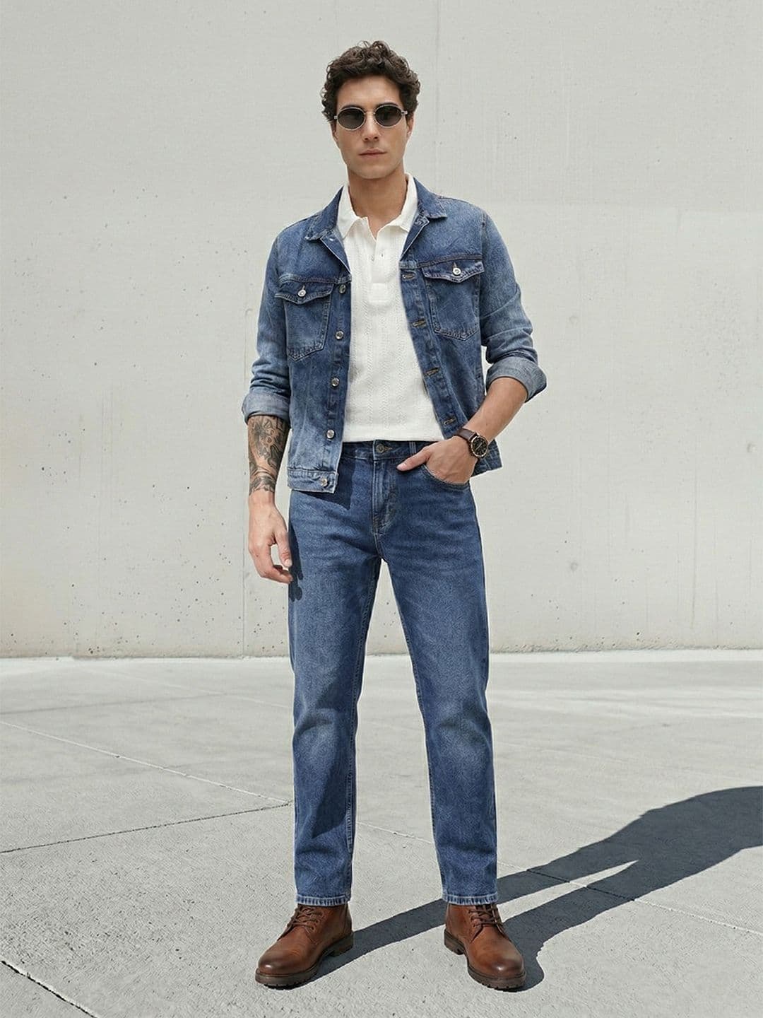 The Roadster Life Co. Men Straight Fit Light Fade Stretchable Jeans - view 1